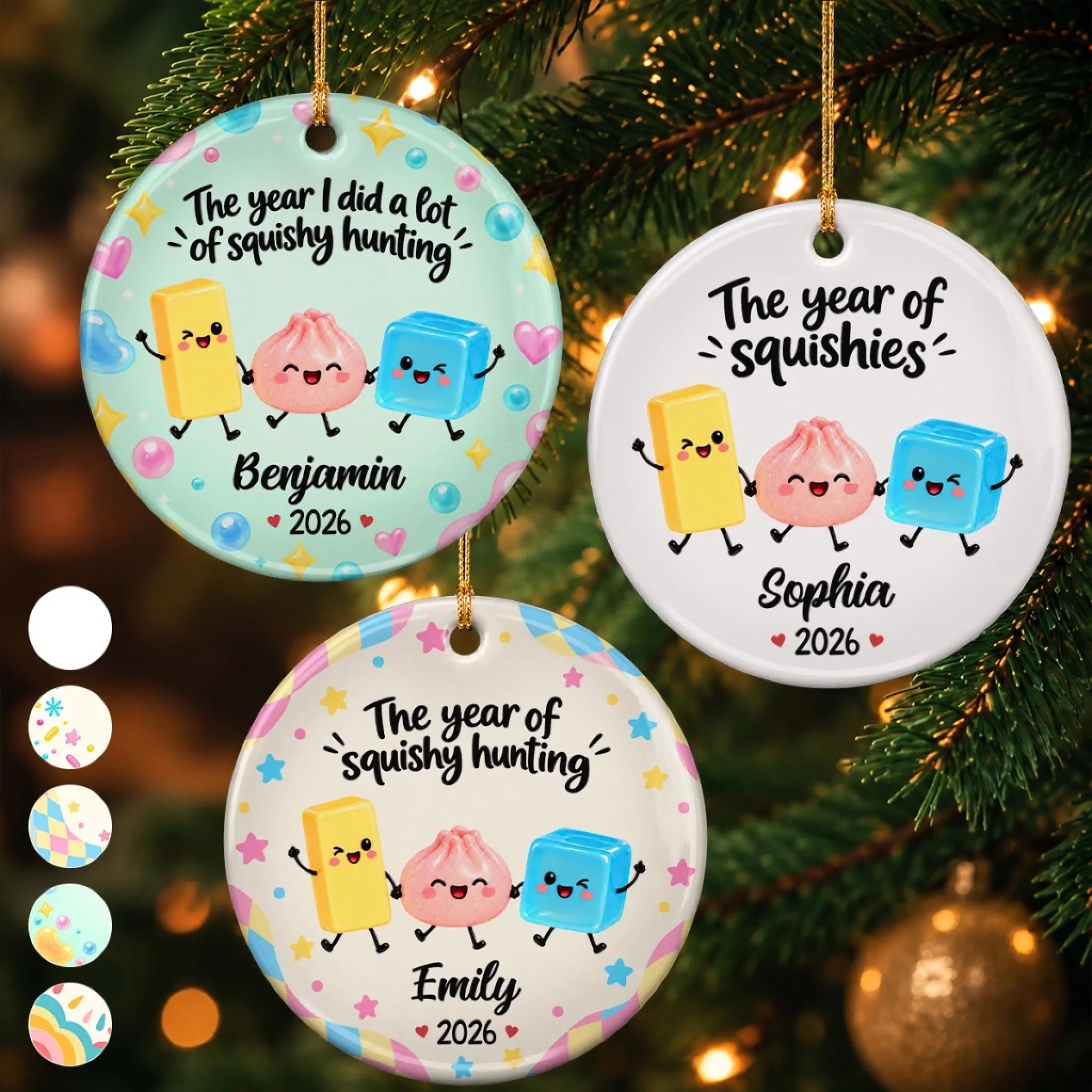 Custom Squishy Ceramic Ornament, Personalized Christmas or Birthday Gift for Kids