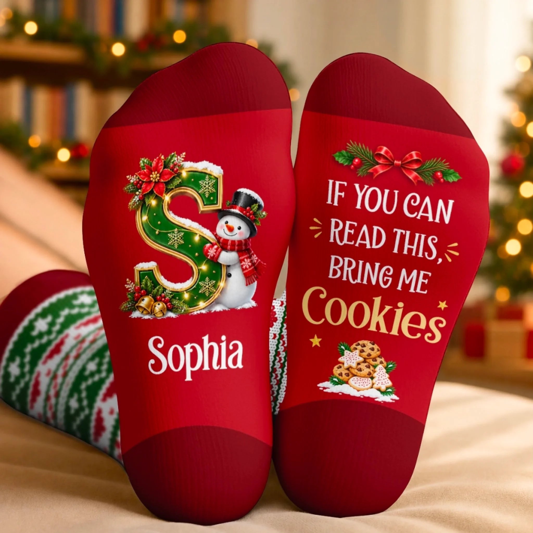 Custom Crew Socks - Personalized Christmas & Birthday Gift for Mom, Dad, Brother or Sister