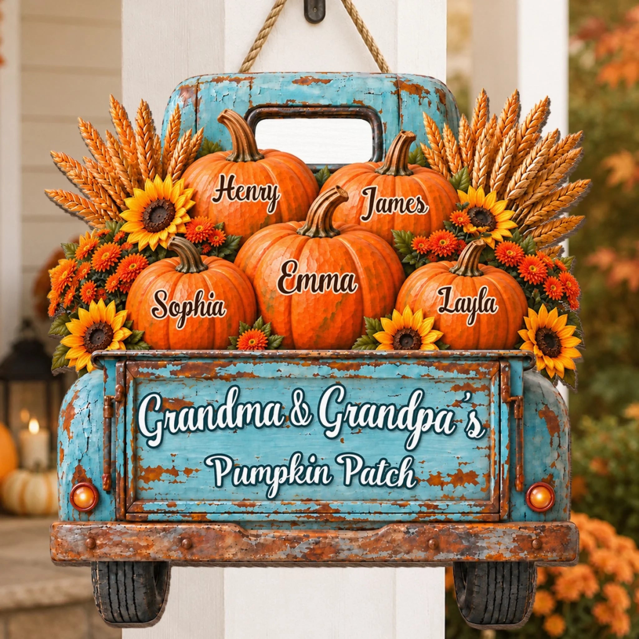 Custom Pumpkin Wood Sign, Personalized Birthday Gift for Grandma or Grandpa, Fall Is Better Together
