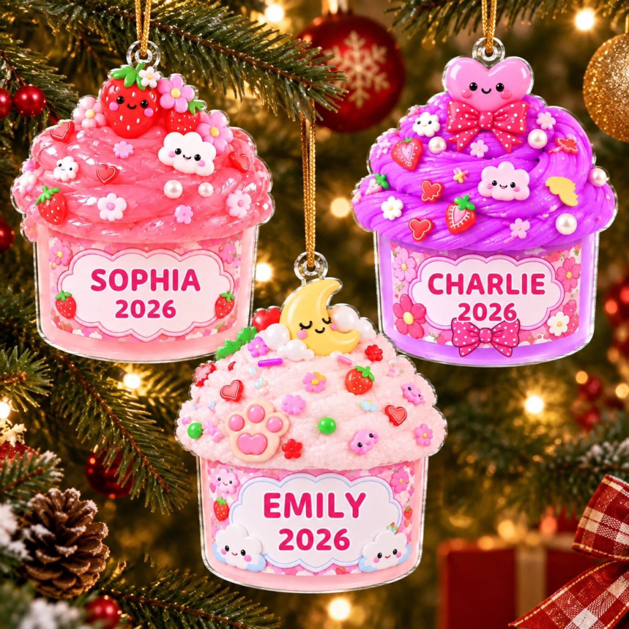 Custom Slime Acrylic Ornament Personalized Christmas or Birthday Gift for Kids