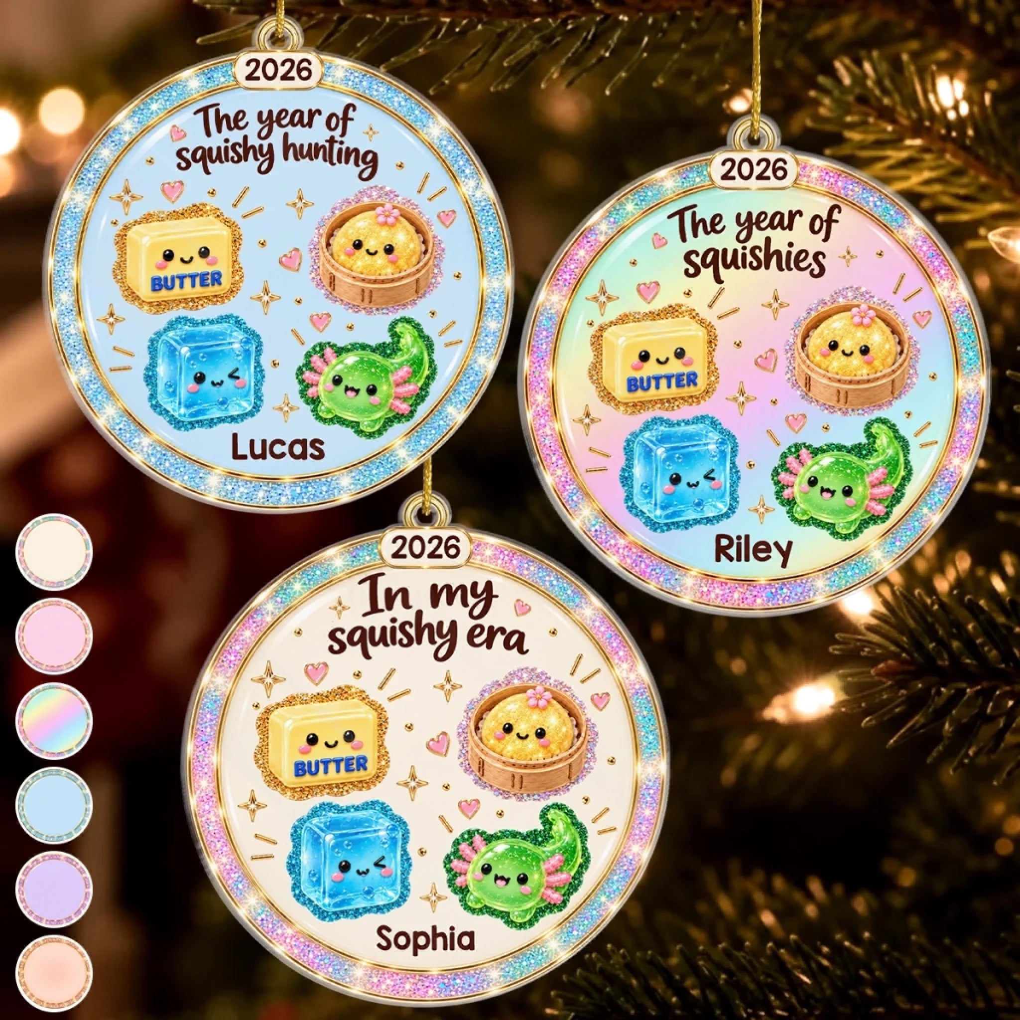 Custom Squishy Acrylic Ornament, Personalized Christmas or Birthday Gift for Kids