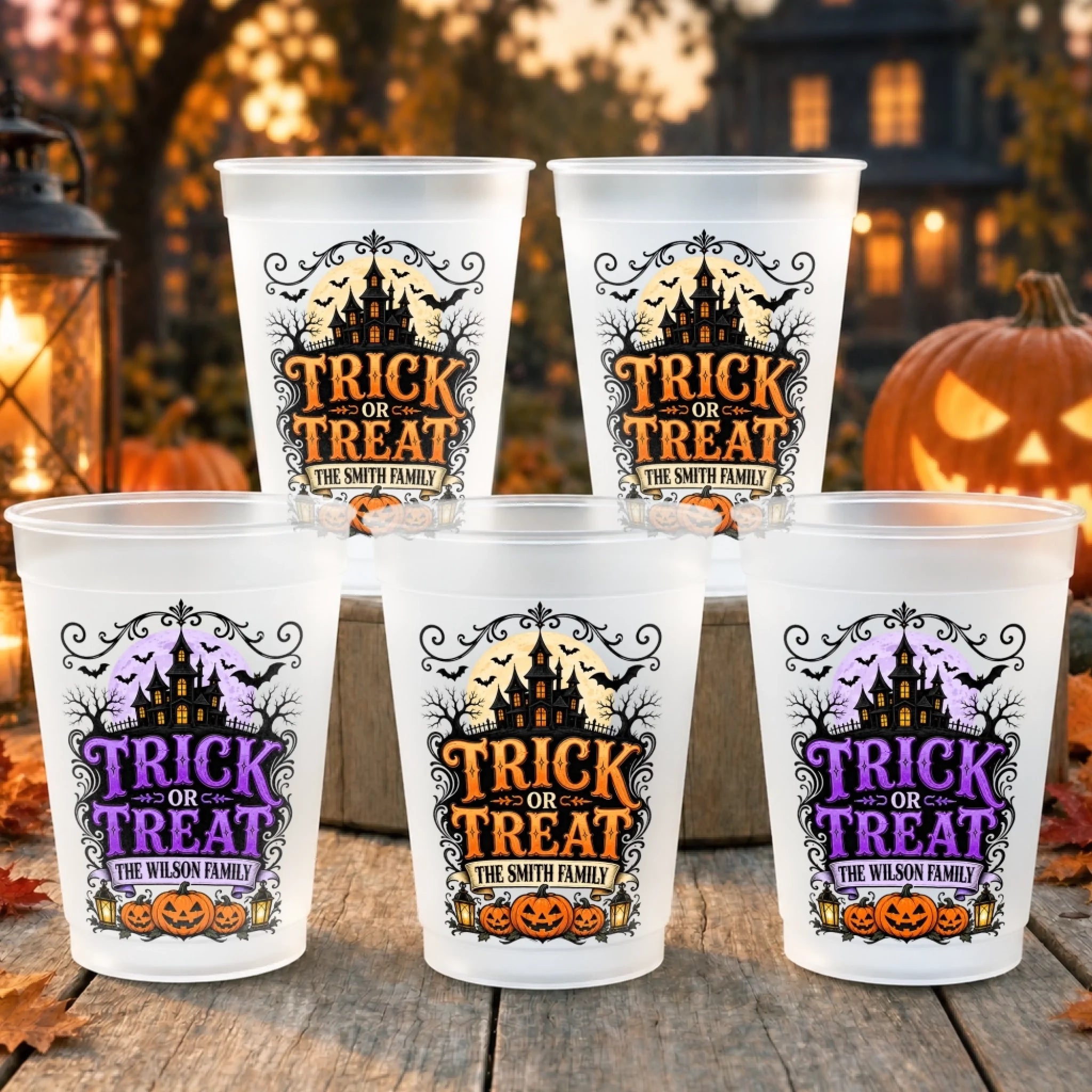 Custom Personalized Halloween Party Cups, Spooky Family Gift for Mom, Dad, Brother or Sister