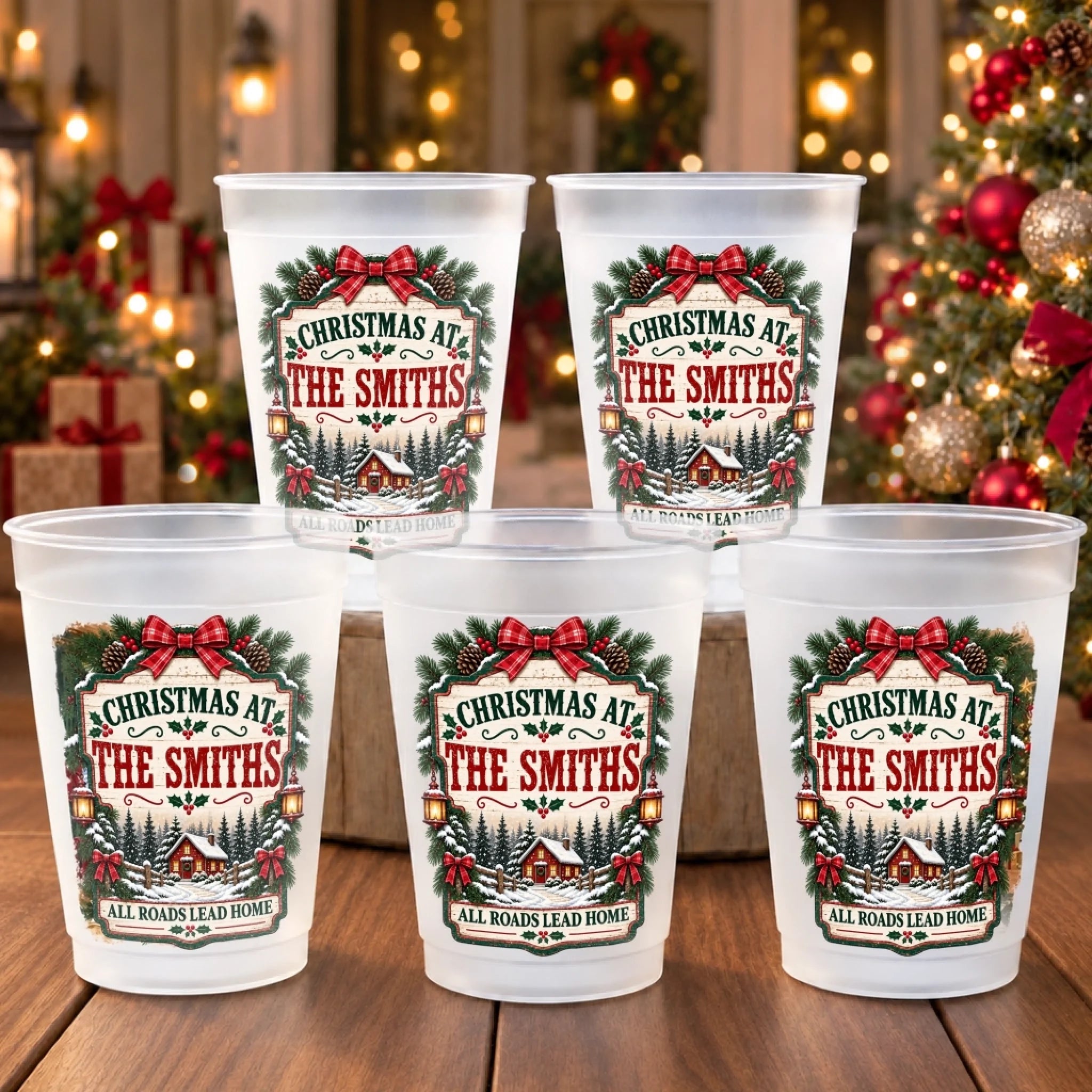 Custom Plastic Party Cups, Personalized Christmas Birthday Gifts for Family, Where Love Always Lives Forever
