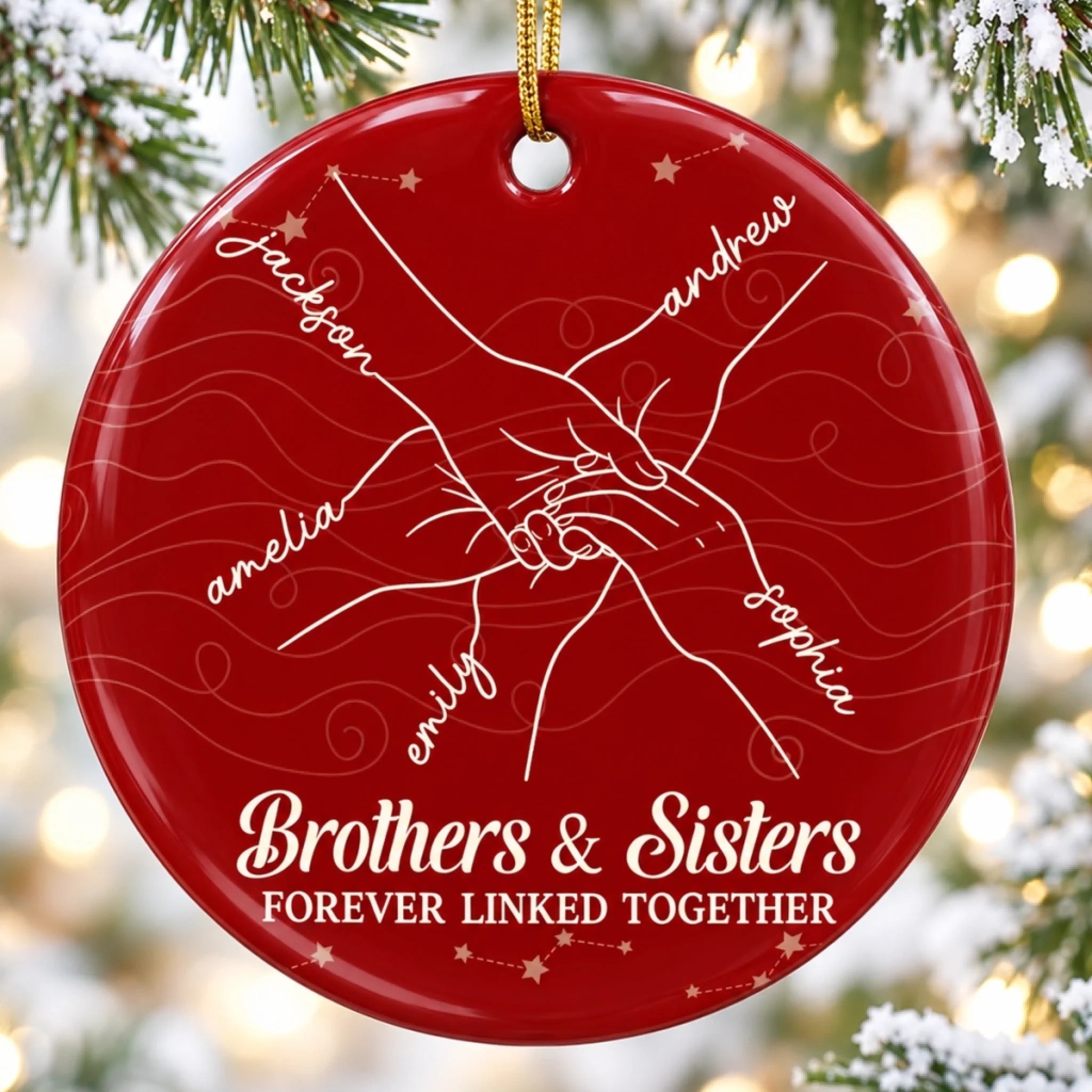 Custom Ceramic Ornament Personalized Christmas or Birthday Gift for Mom Dad Brother Sister