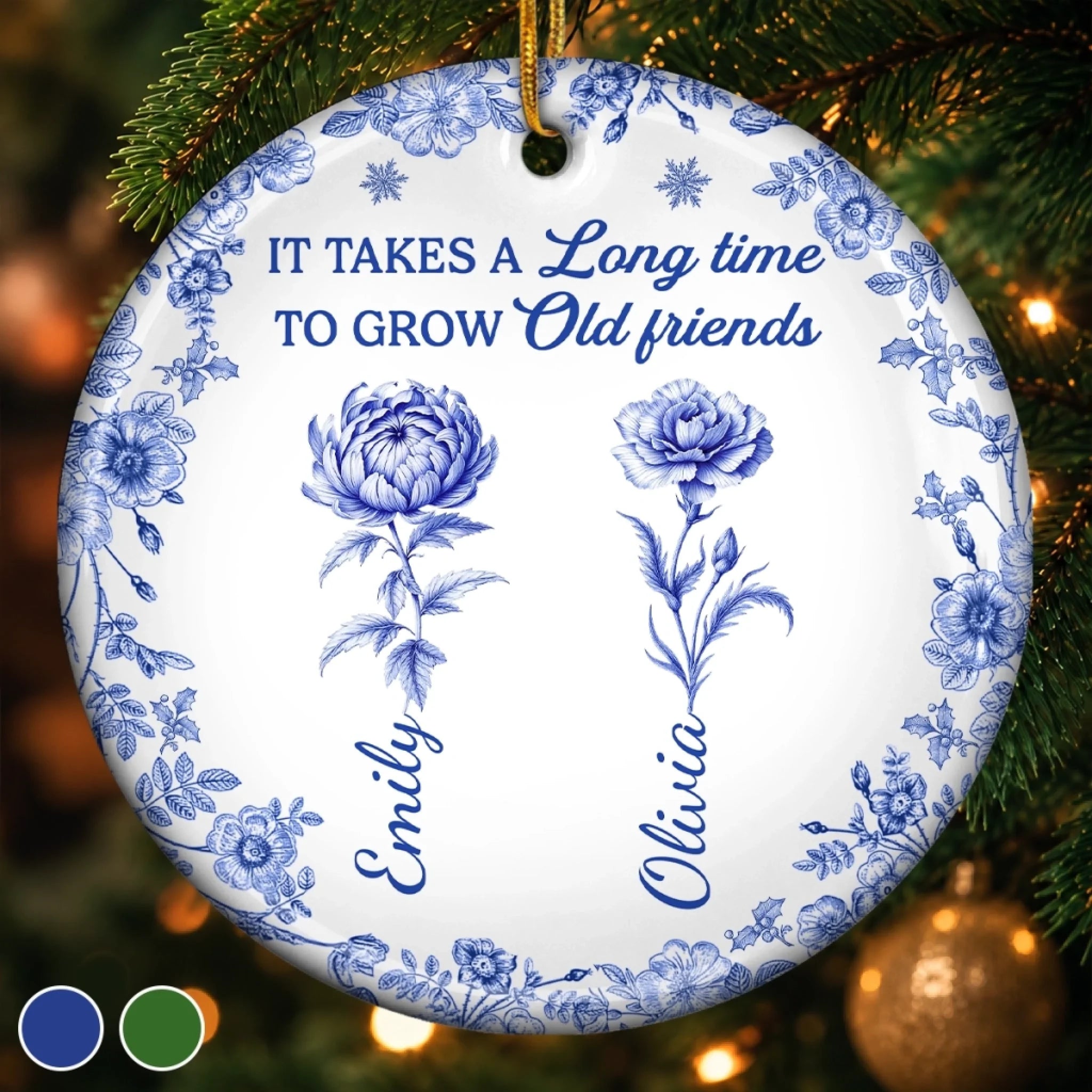 Custom Ceramic Ornament Personalized Best Friend Gift for Christmas Birthday Sisters BFF Besties