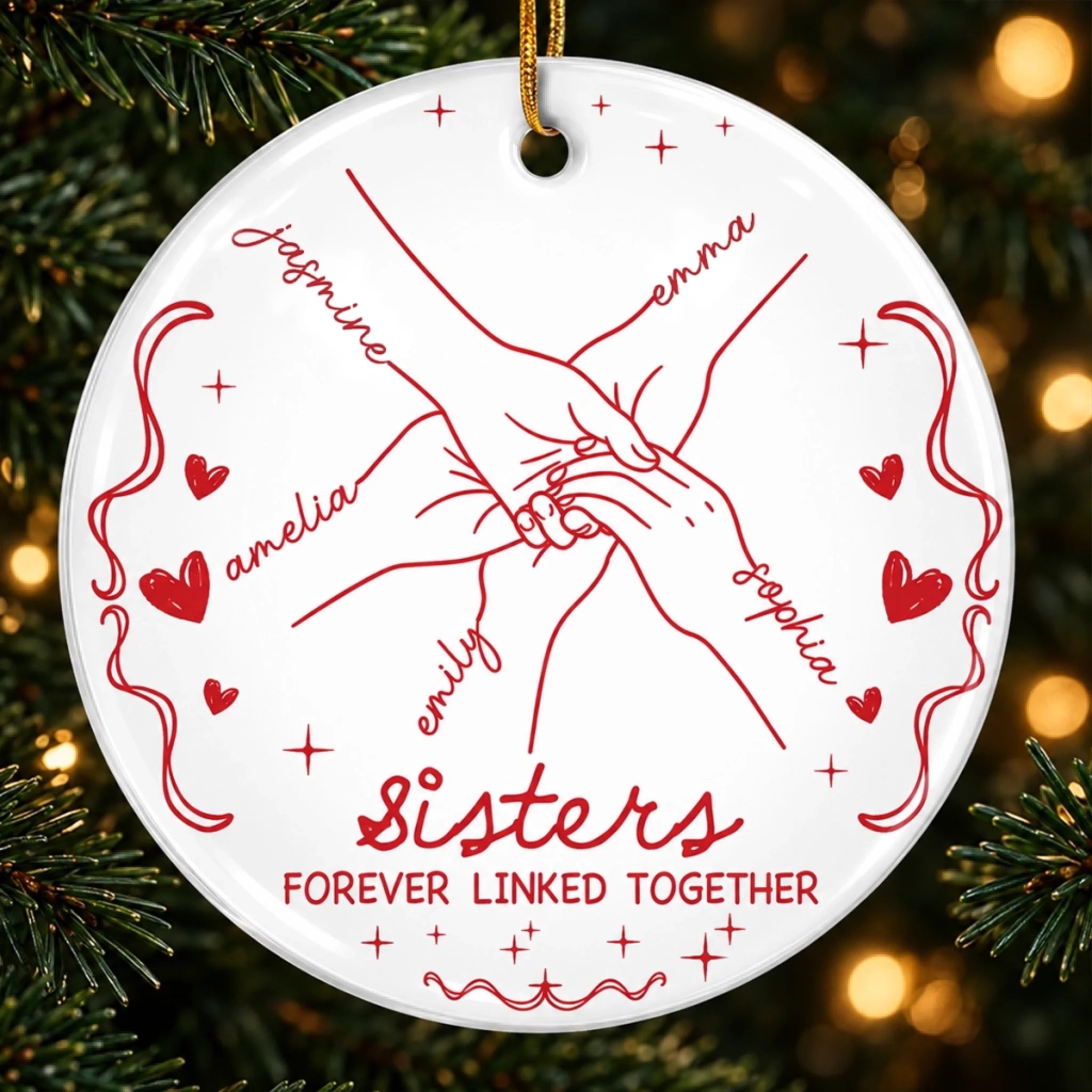Personalized Ceramic Ornament, Custom Christmas or Birthday Gift for Mom, Dad, Brother or Sister