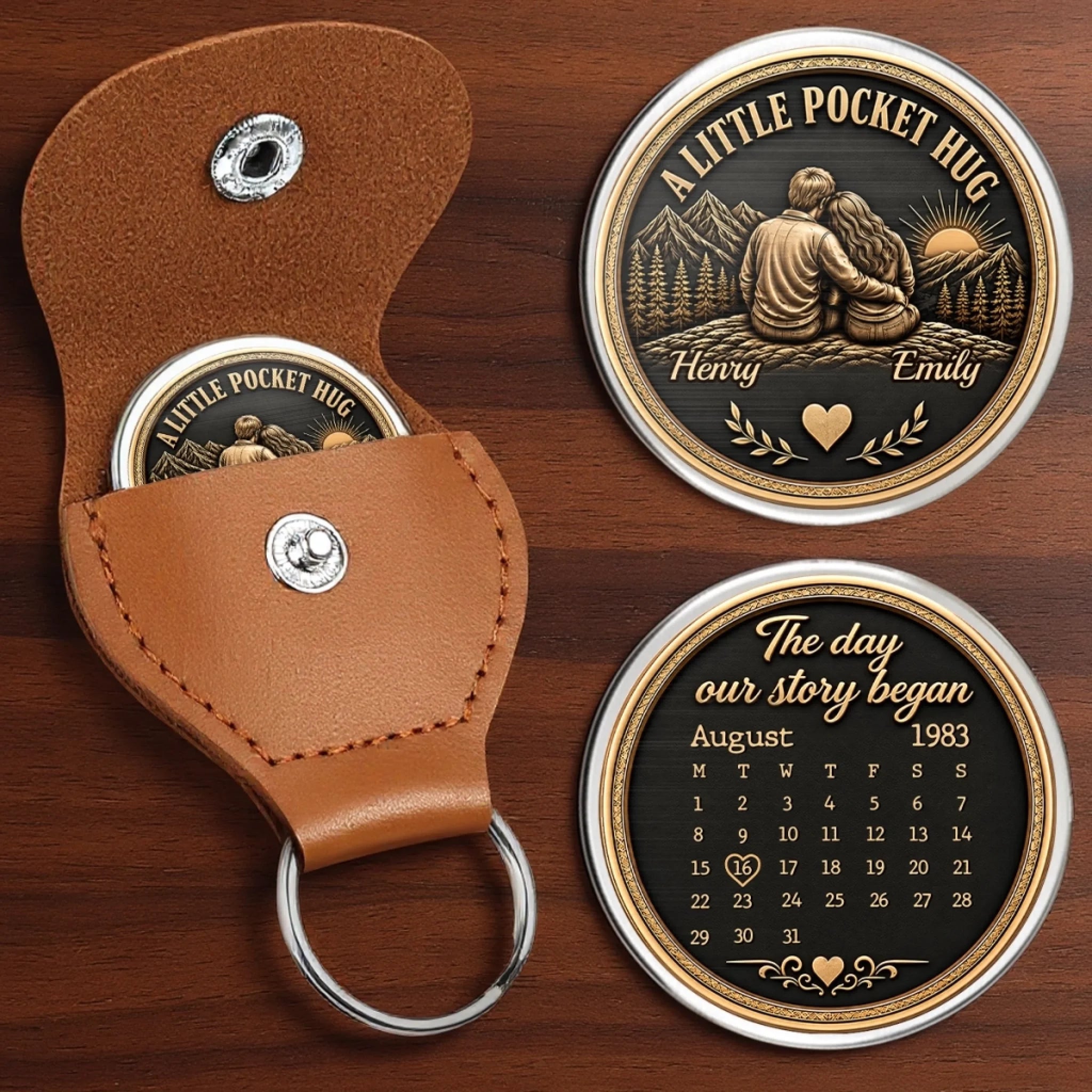 Custom Pocket Hug Personalized Anniversary or Wedding Gift for Husband Wife Him or Her
