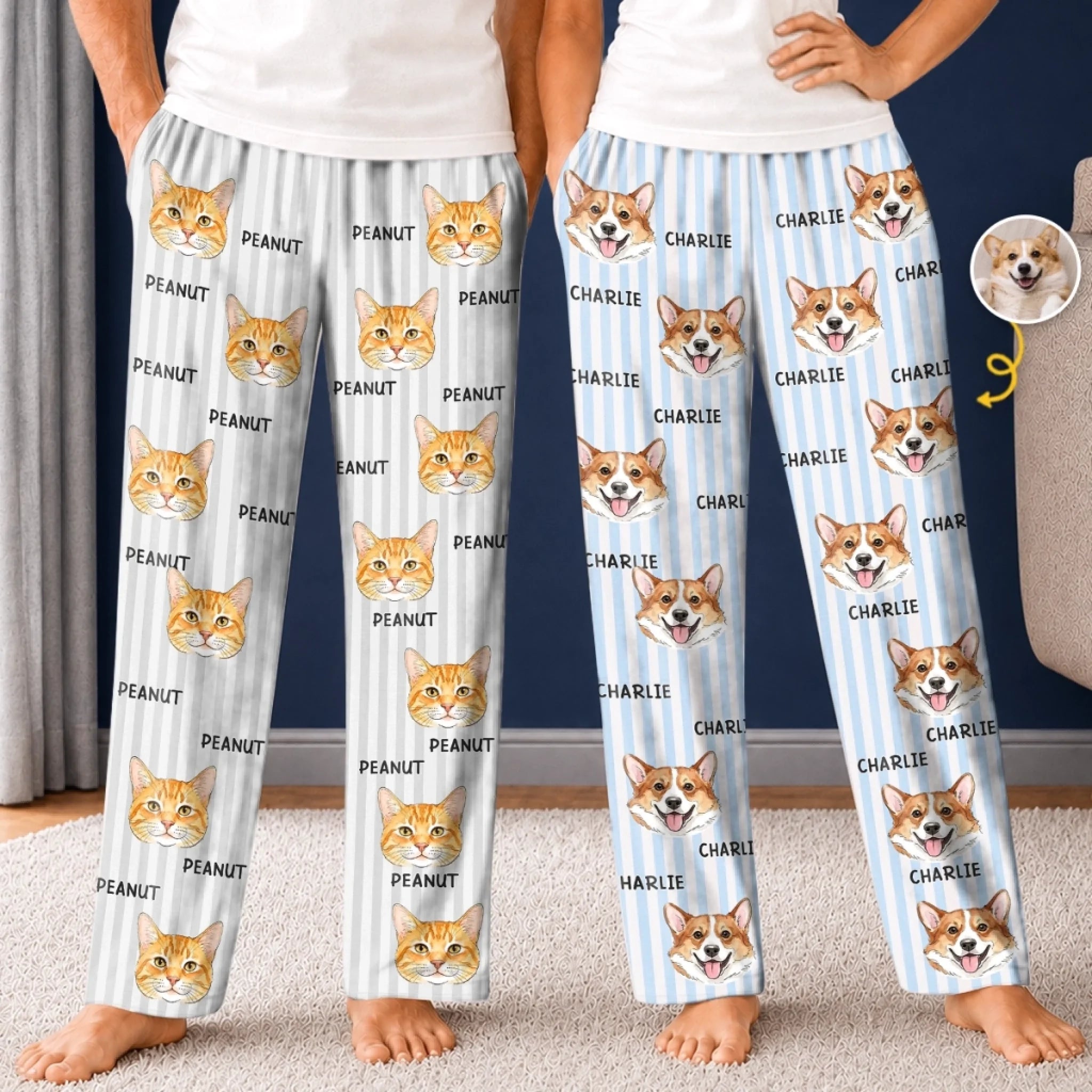 Custom Photo Pajama Pants Personalized Pet Lover Gift for Dog Moms Cat Dads Christmas or Birthday