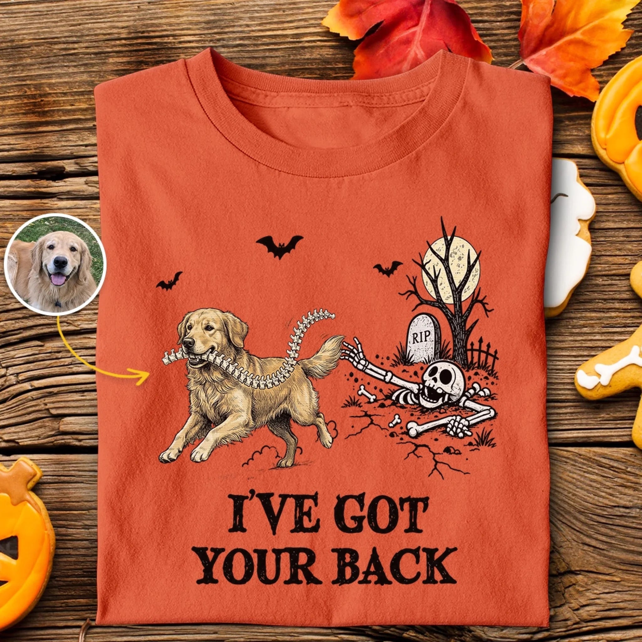 Custom Photo T-Shirt Personalized Halloween Gift for Dog Moms, Dog Dads and Cat Lovers