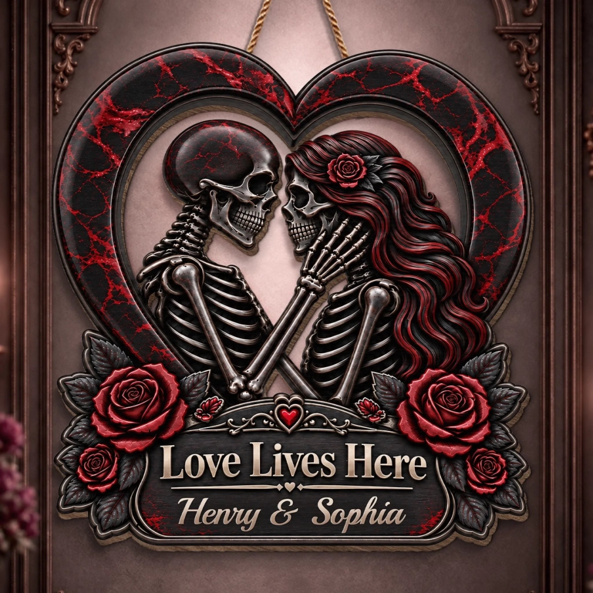 Custom Gothic Wood Sign Personalized Till Death Do Us Halloween Decor Anniversary Wedding Gift