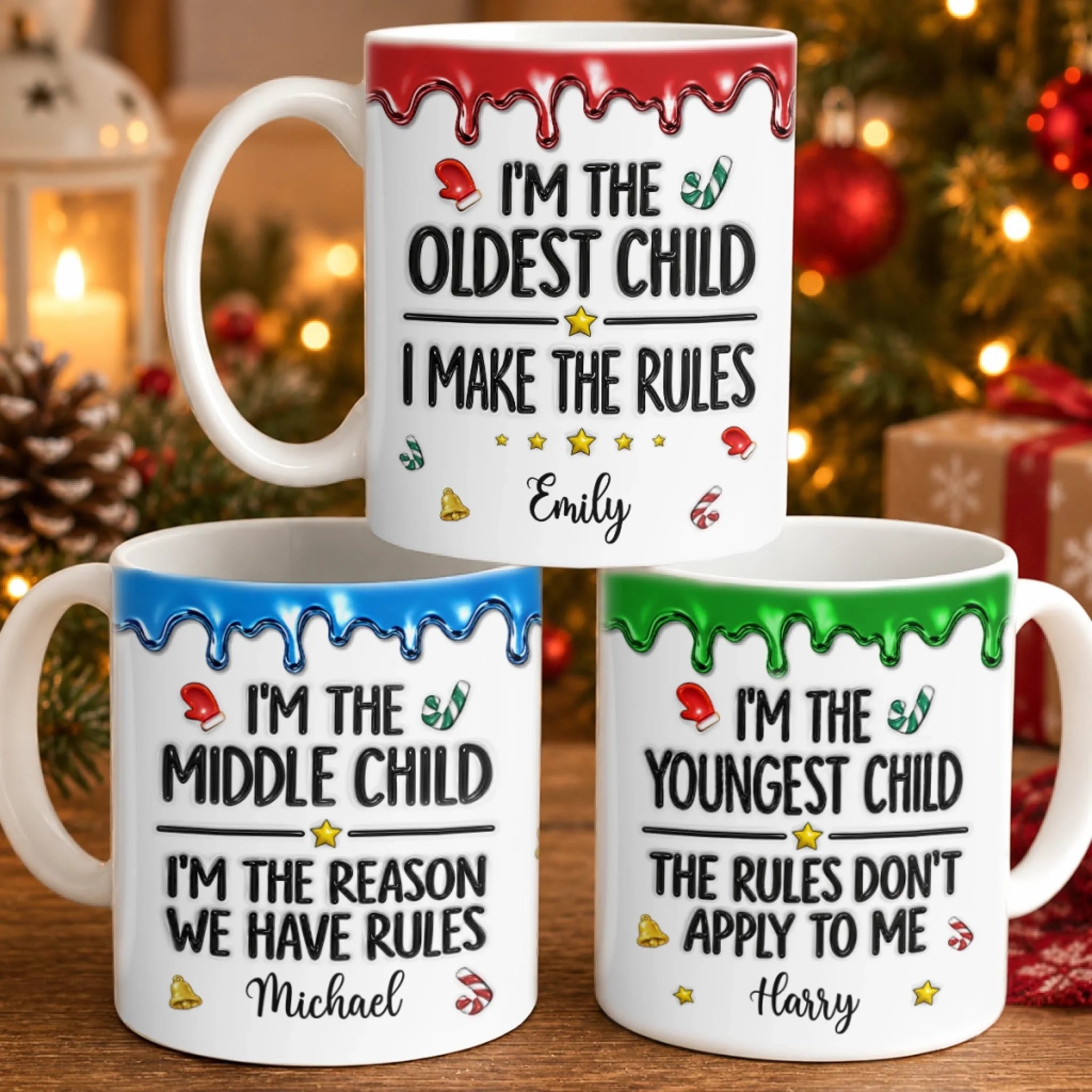 Custom 3D Inflated Effect Printed Mug, Personalized Better Together Always Birthday Gift for Family