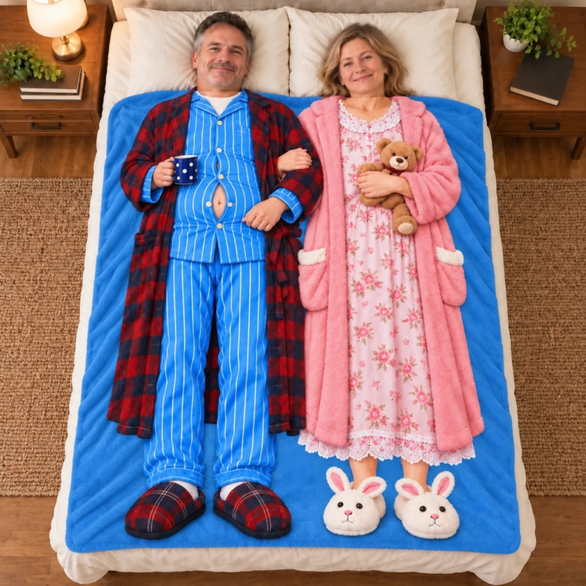 Custom Personalized Anniversary Wedding Blanket Gift for Husband and Wife - Sweet Dreams and Warm Hugs