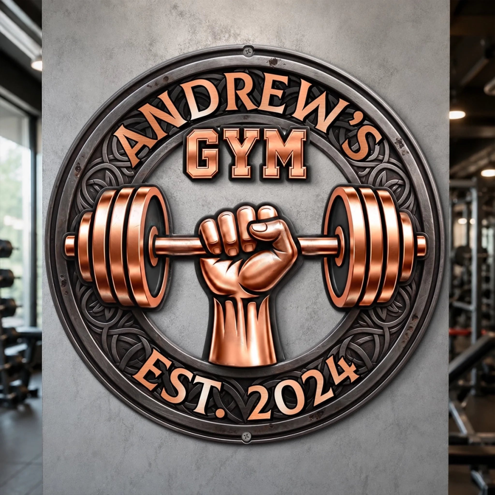Custom Shaped Metal Sign Personalized Gym Gift for Him or Her Welcome to My Fitness Zone