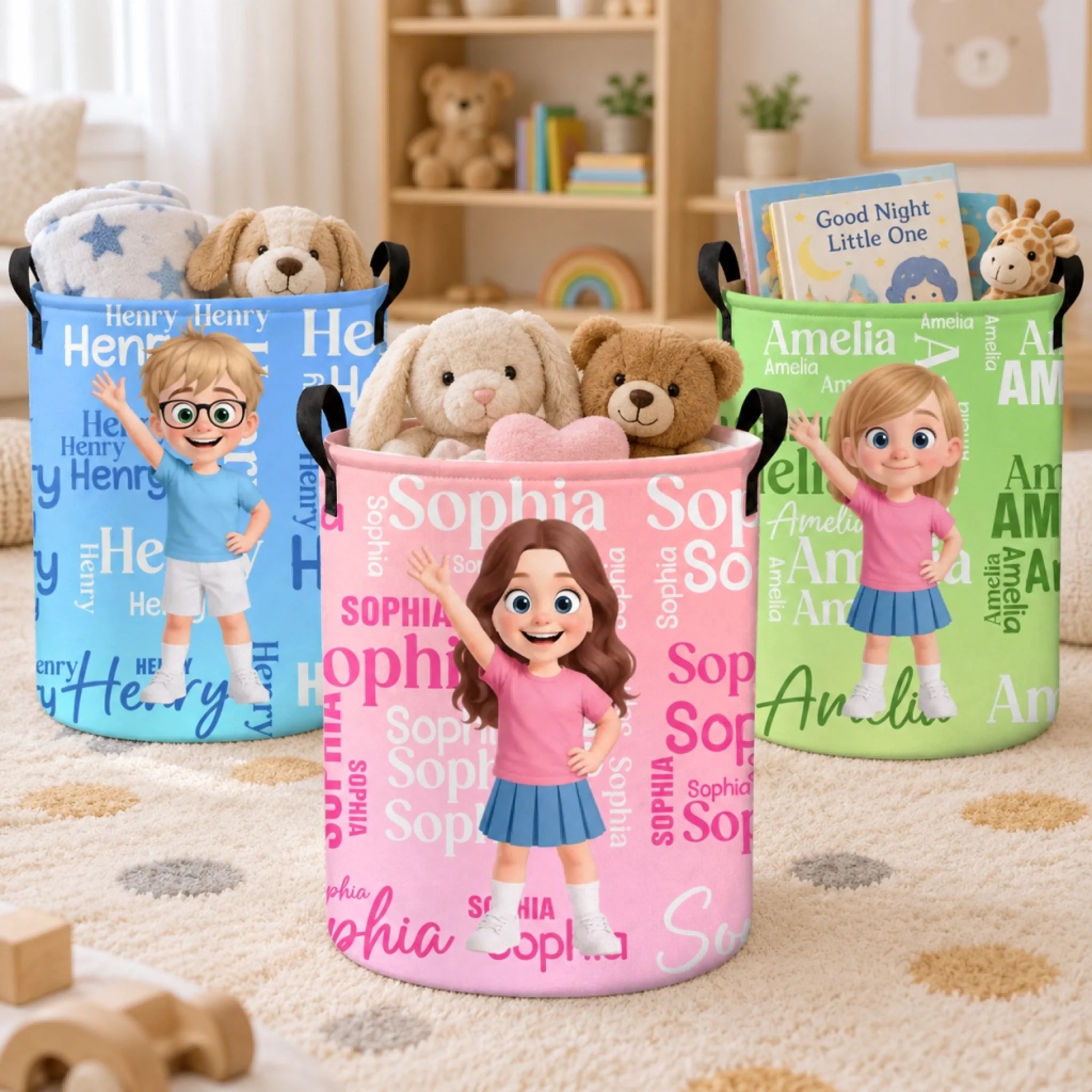 Custom Laundry Basket for Kids, Personalized Birthday Gift - Little Moments, Big Dreams