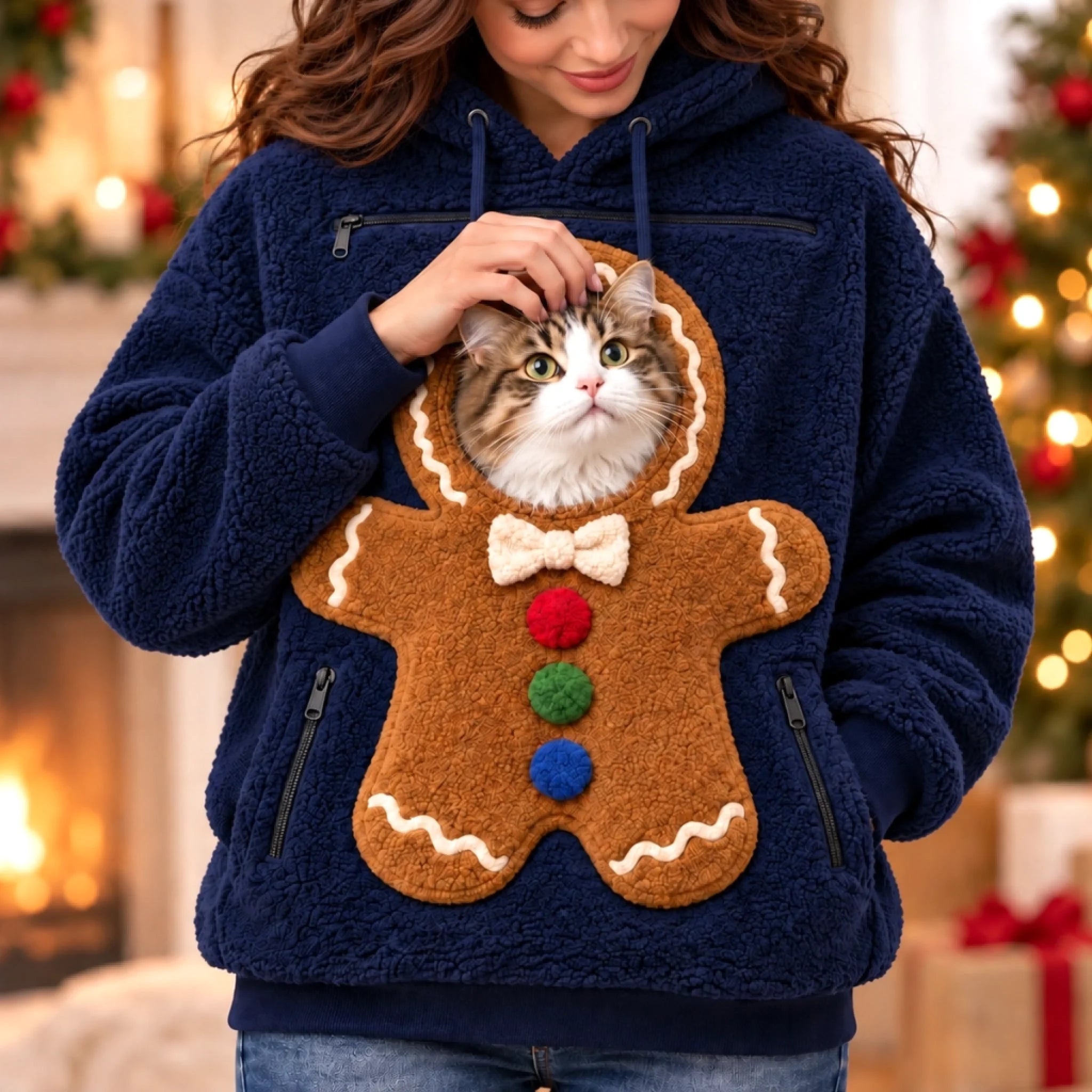 Christmas Pet Pouch Hoodie, Paws In My Pouch Gift for Dog Cat Lovers, Dog Moms and Dads