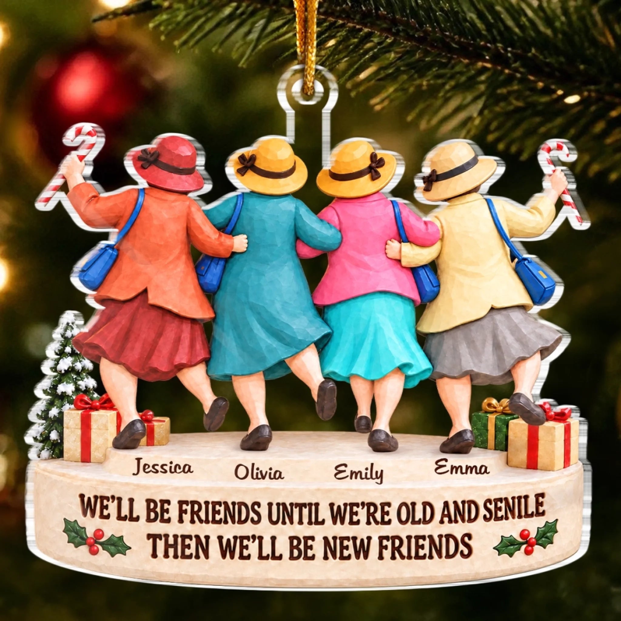 Custom Acrylic Best Friend Ornament Personalized Christmas or Birthday Gift for Women Besties Sisters BFF