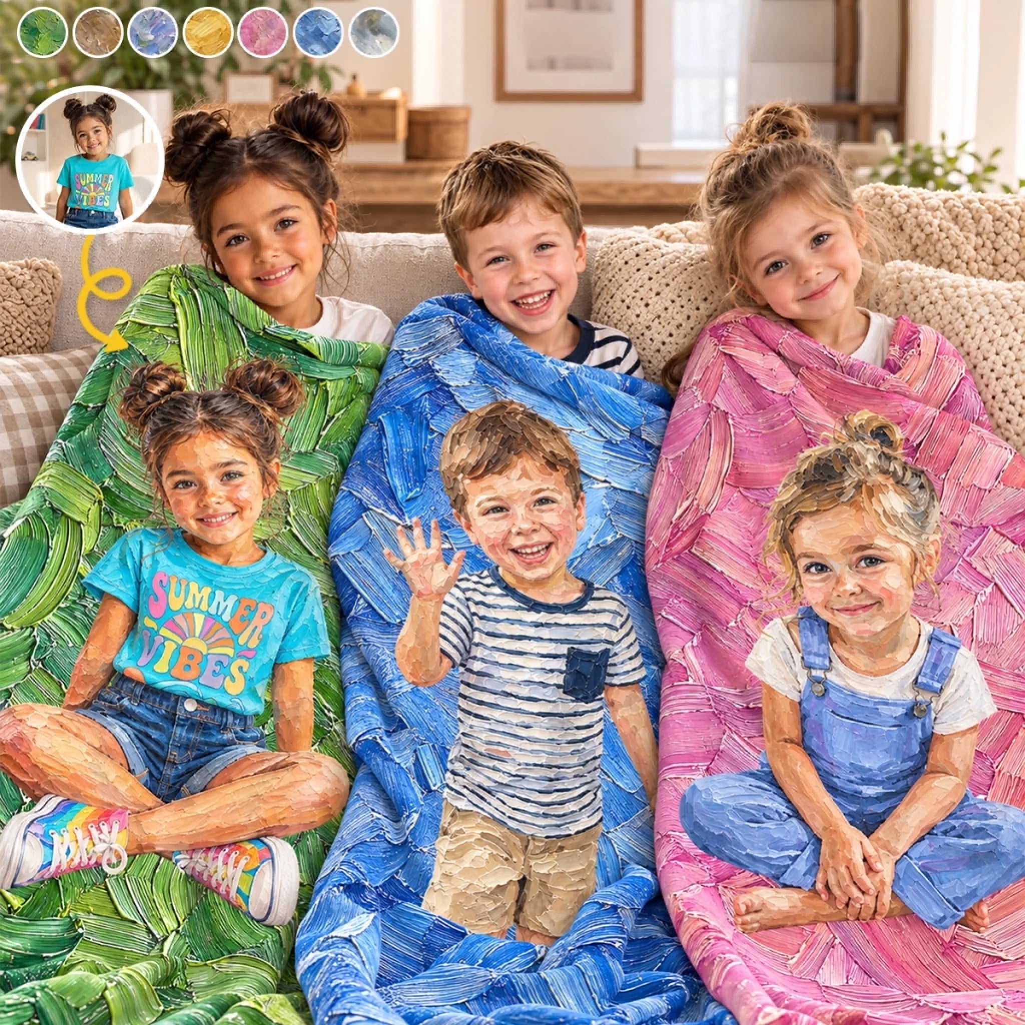 Custom Photo Blanket for Kids, Personalized Birthday Gift, Little Stars Paint Big Dreams