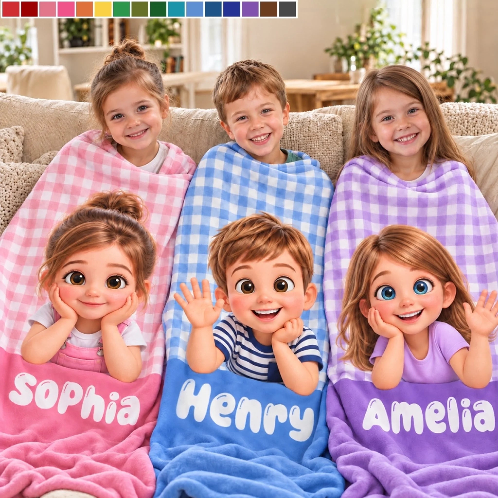 Custom Photo Blanket for Kids, Personalized Birthday Gift, Sparkle Bright With Pure Joy