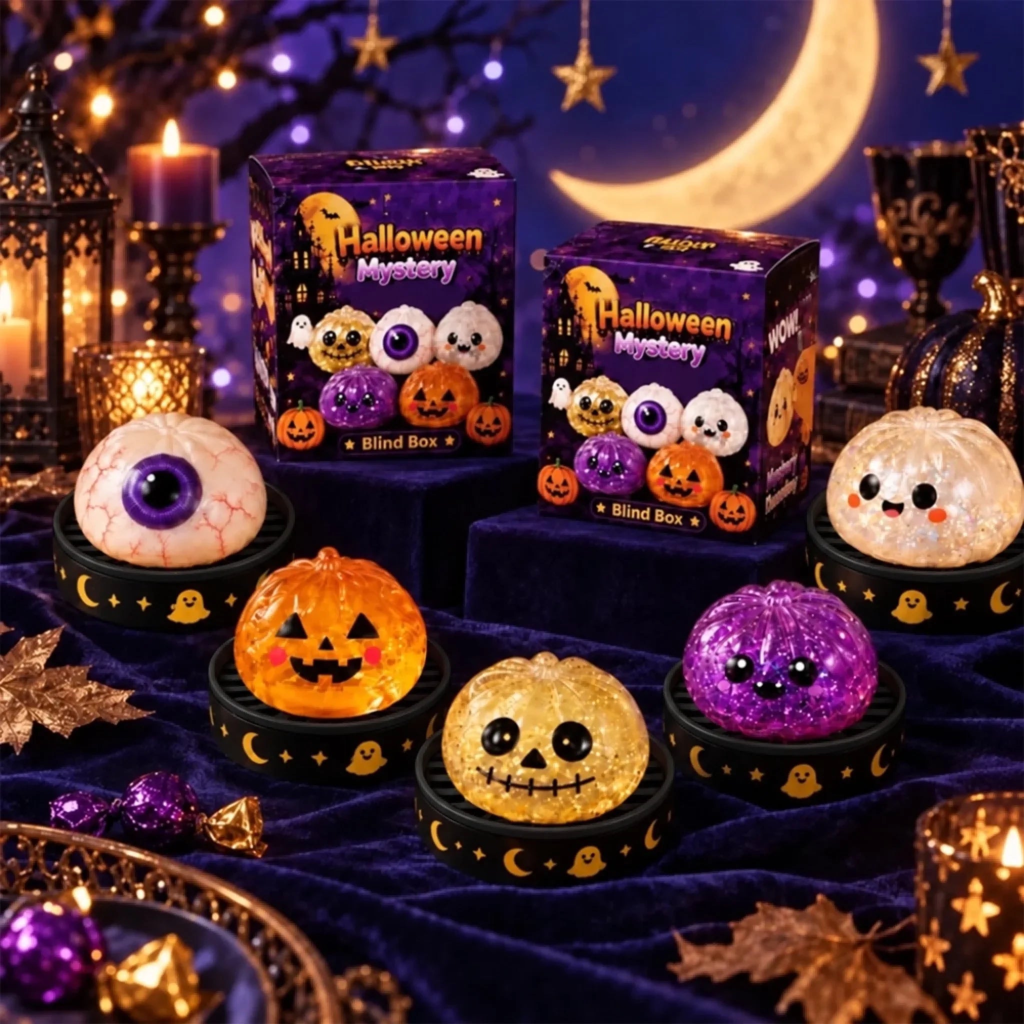 Halloween Dumpling Squishy Blind Box, Fun Birthday Gift for Mom, Dad, Brother, Sister and Kids
