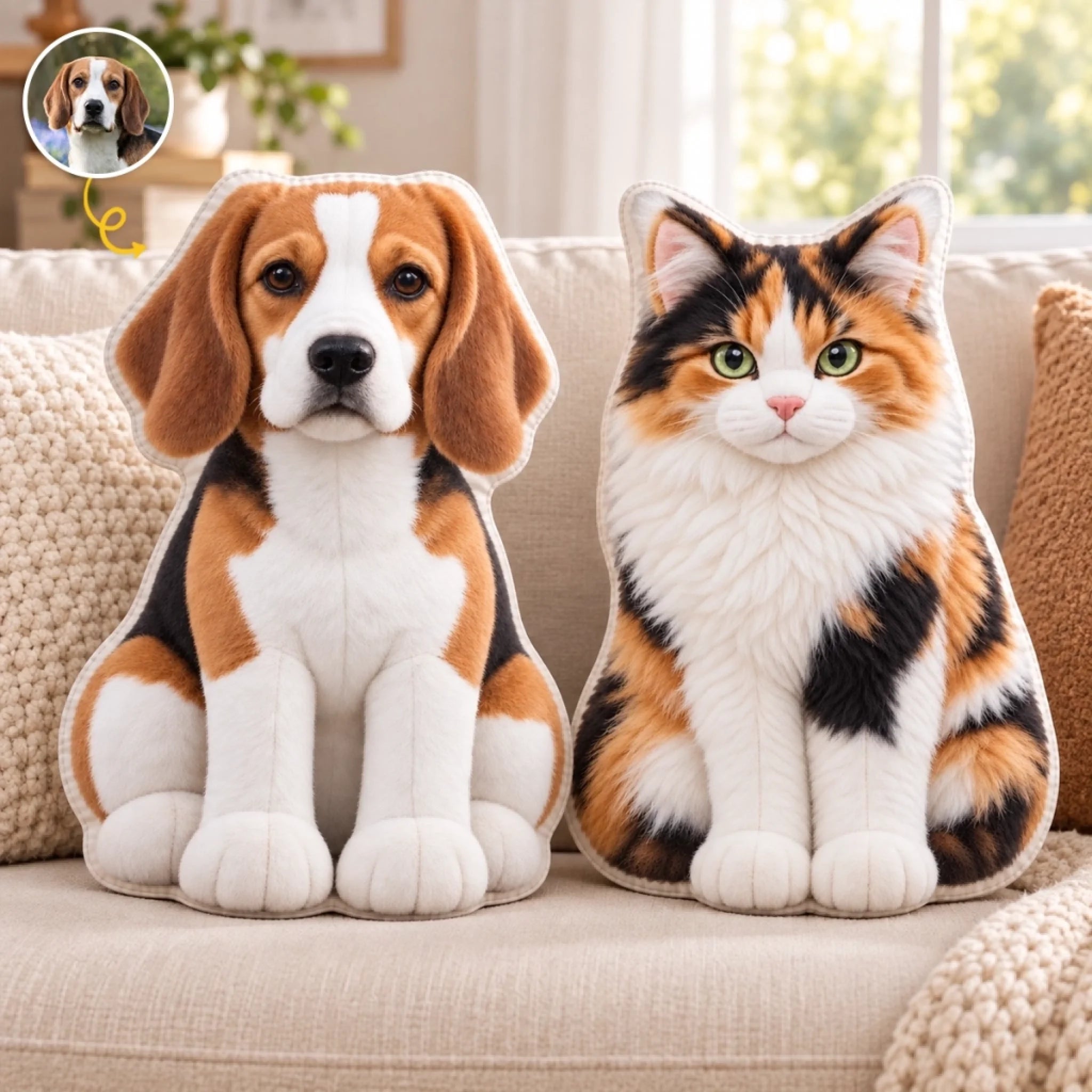Custom Photo Shaped Pillow, Personalized Pet Memorial Sympathy Gift for Dogs and Cats
