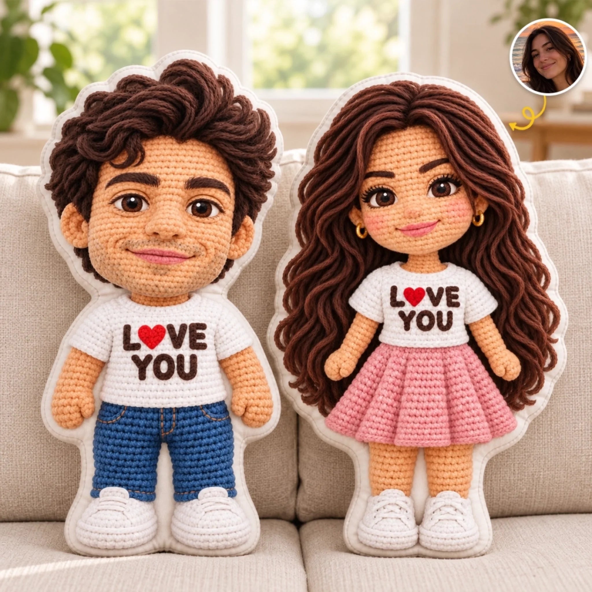Custom Photo Shaped Pillow, Personalized Anniversary Wedding Gift for Husband Wife, Forever Us