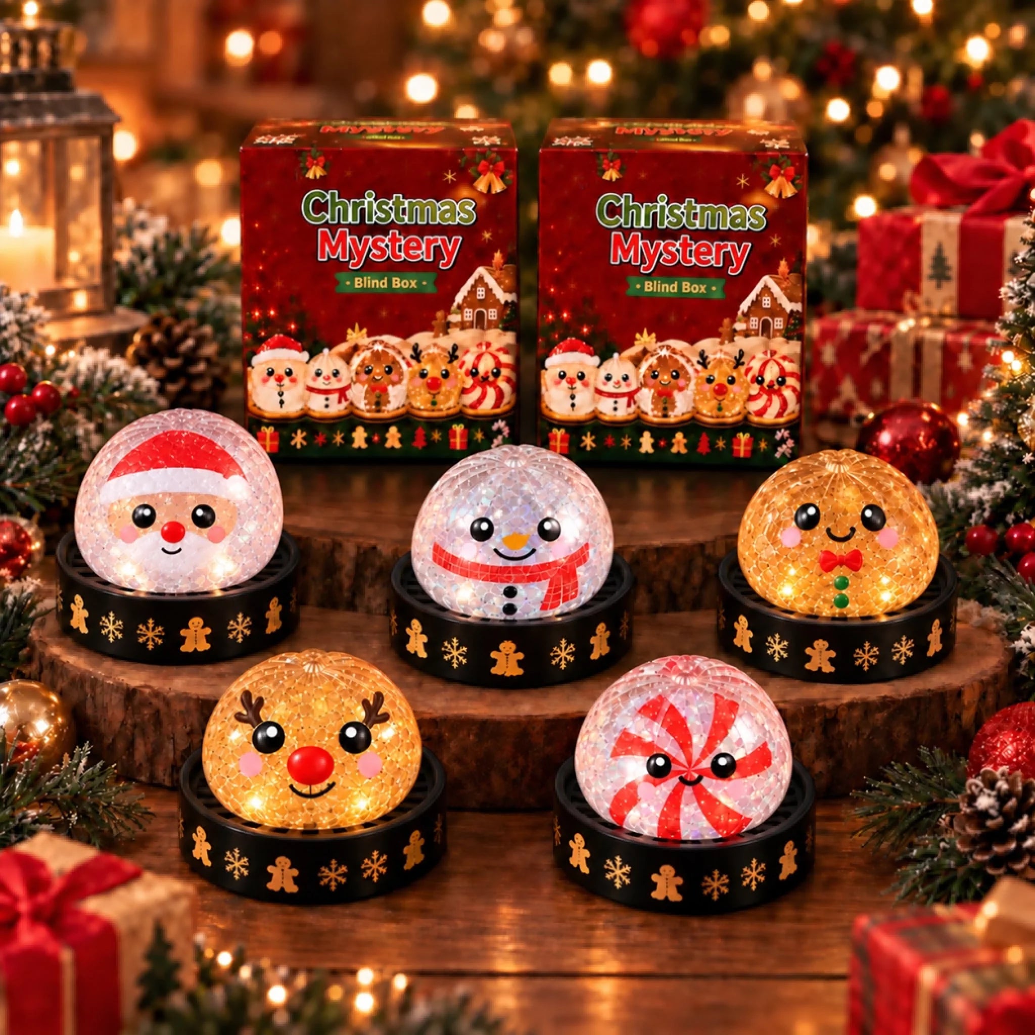 Christmas Dumpling Squishy Blind Box, Cute Holiday Mystery Toy Gift for Mom, Dad, Siblings and Kids