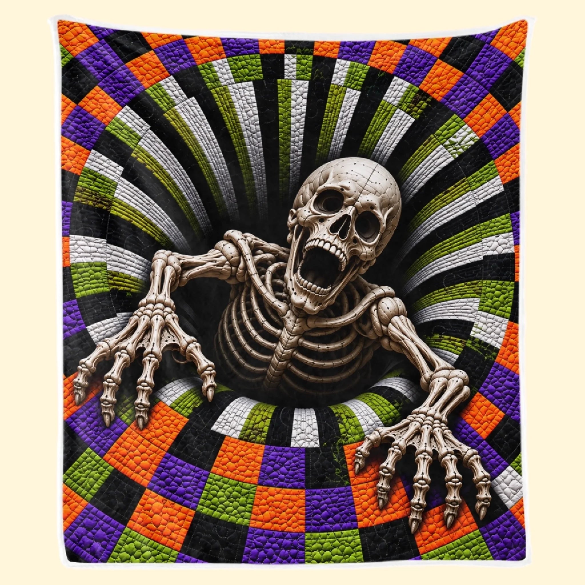 Custom Halloween Skeleton Personalized Blanket, Spooky Gift for Family, Friends, or Couples
