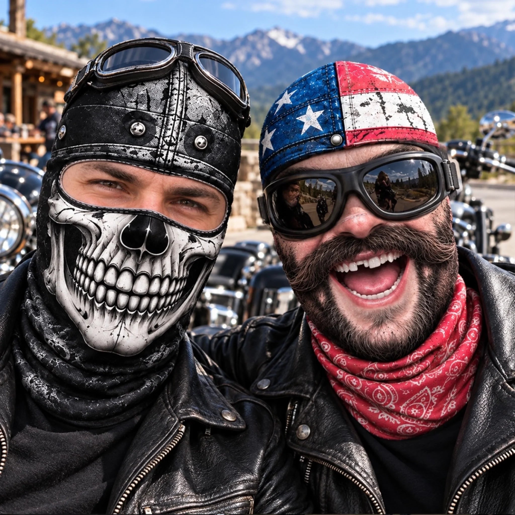 Personalized Skull Biker Ski Mask, Custom Balaclava Gift for Motorcycle Riders