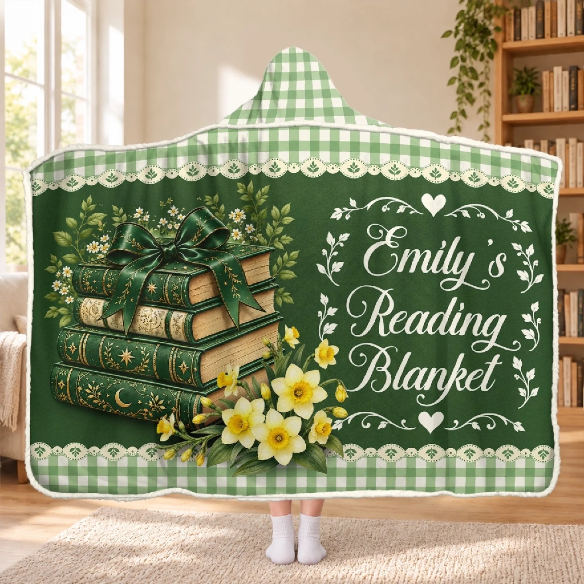 Custom Reading Gifts for Book Lovers, Personalized Snuggle Blanket for Readers and Bookworms