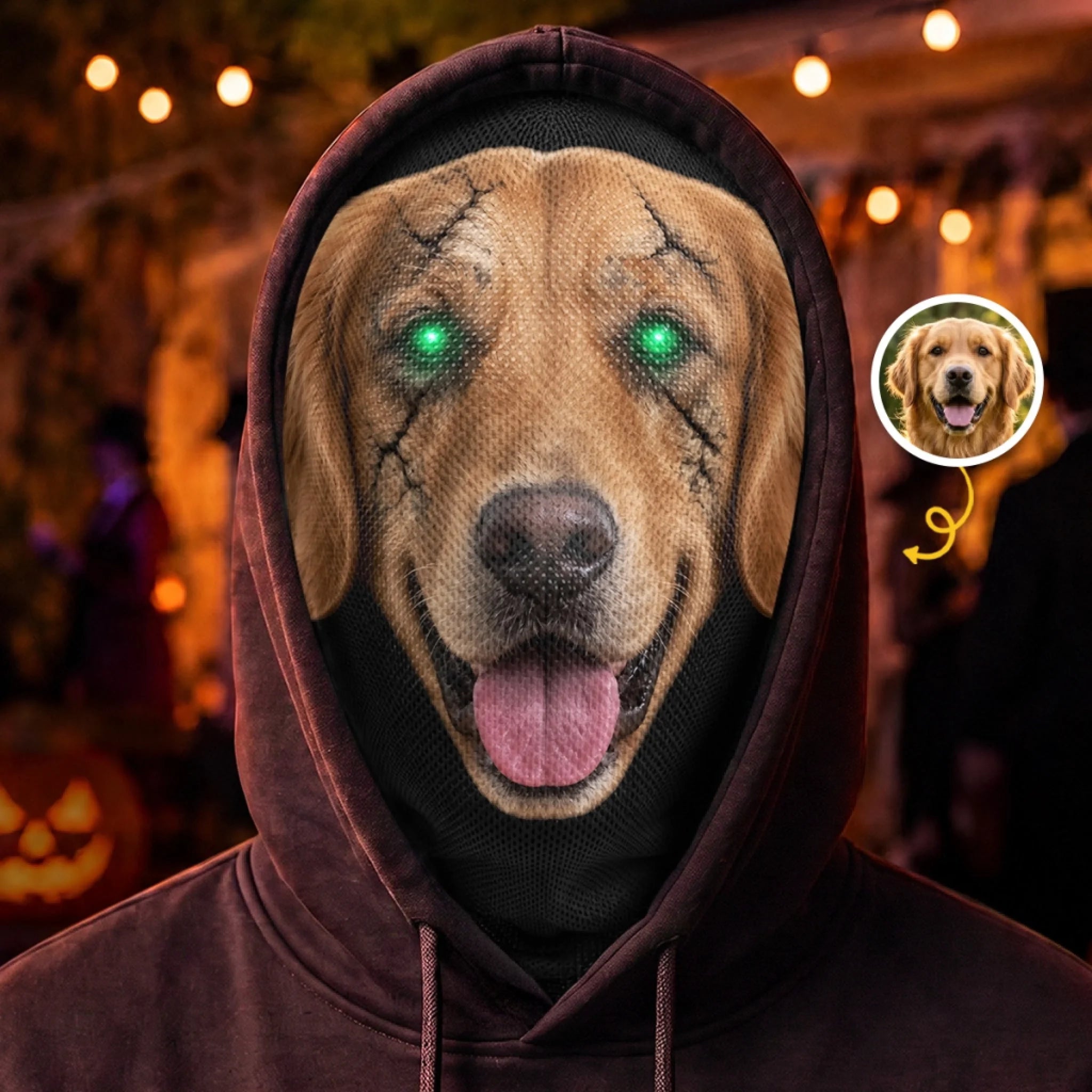 Custom Photo Zombie Dog Halloween Gift Personalized Balaclava Mask for Pet Lovers