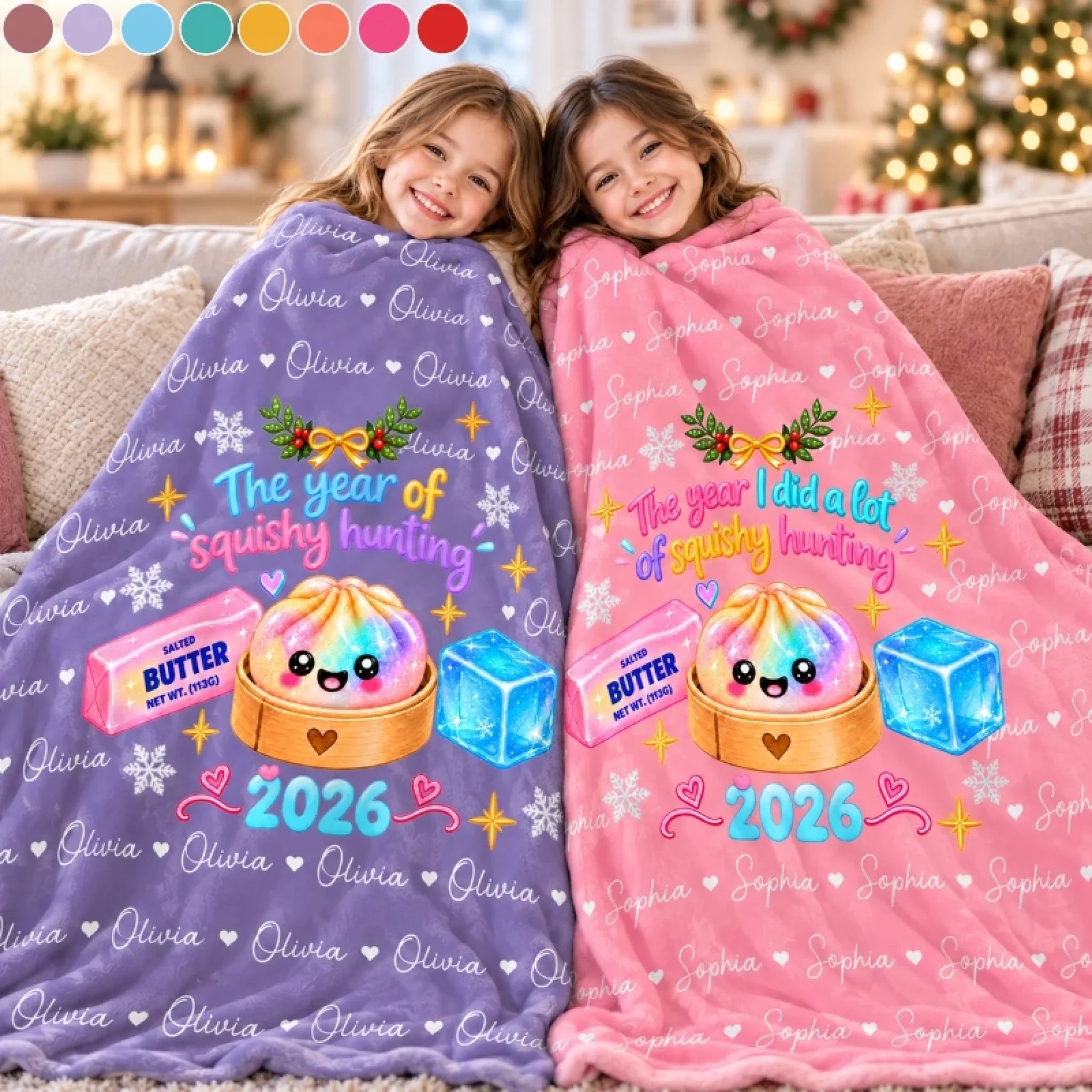 Custom Dumpling Squishy Hunting Personalized Blanket, Fun Gift for Kids