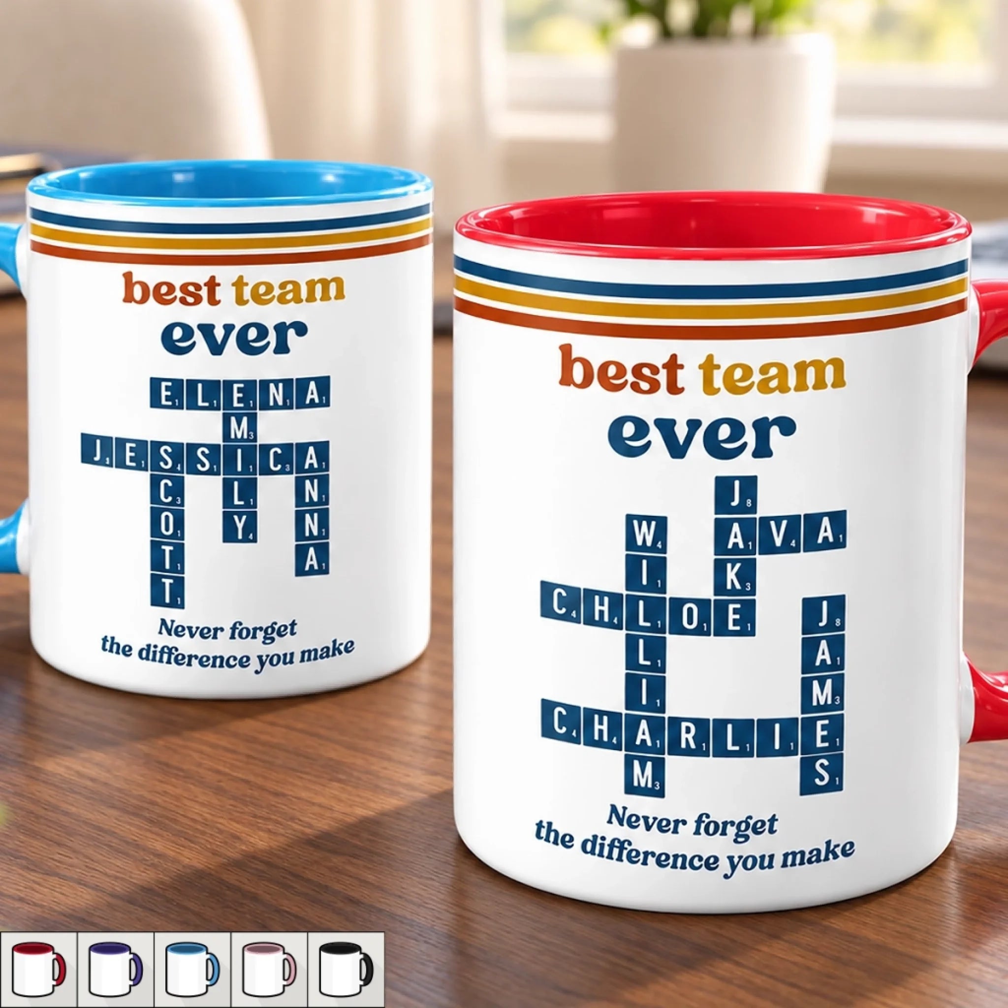 Custom Name Best Team Ever Personalized Accent Mug, Team Appreciation Gift