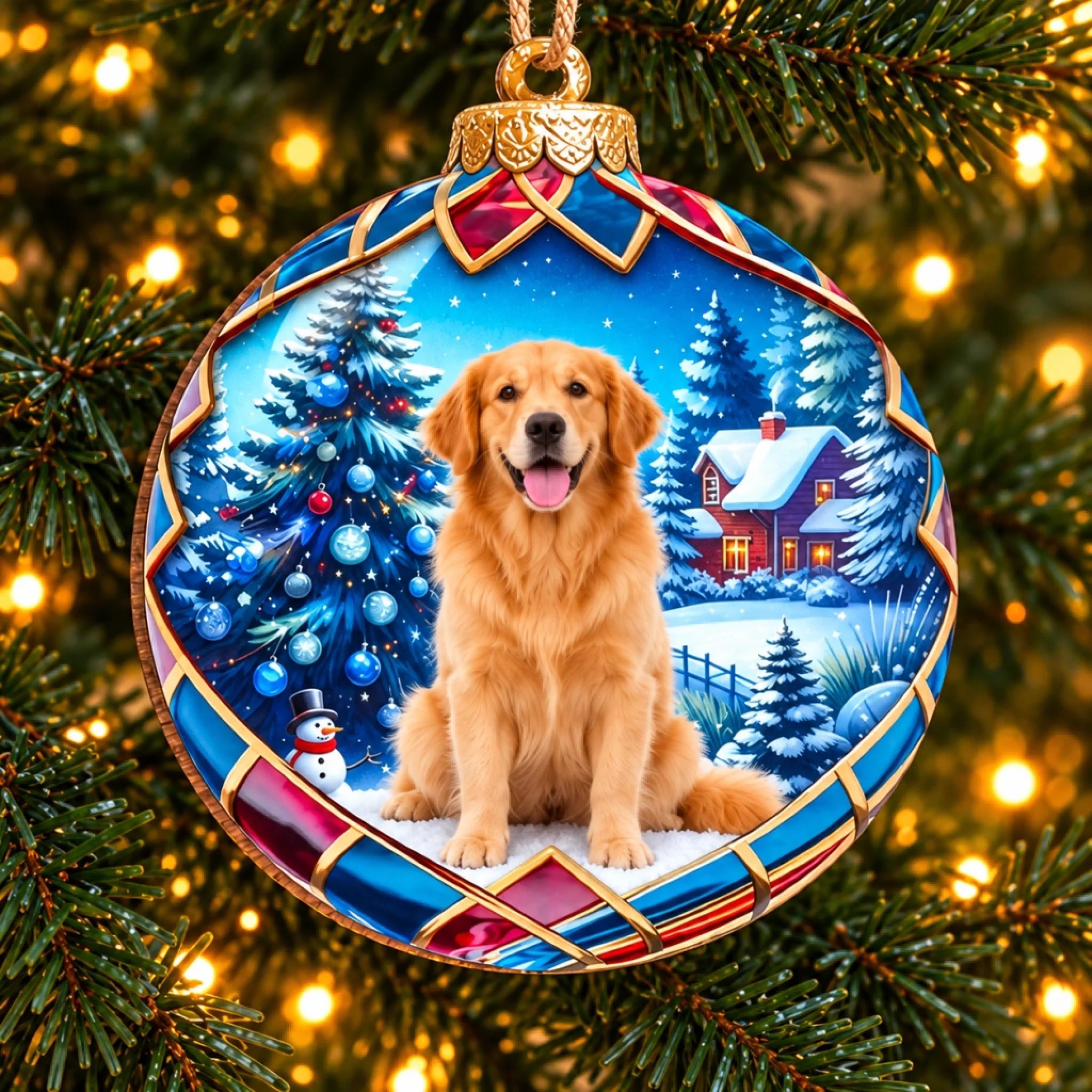 Custom Photo Dog Christmas Ornament, Personalized Gift for Dog Lovers and Pet Memorial Keepsake
