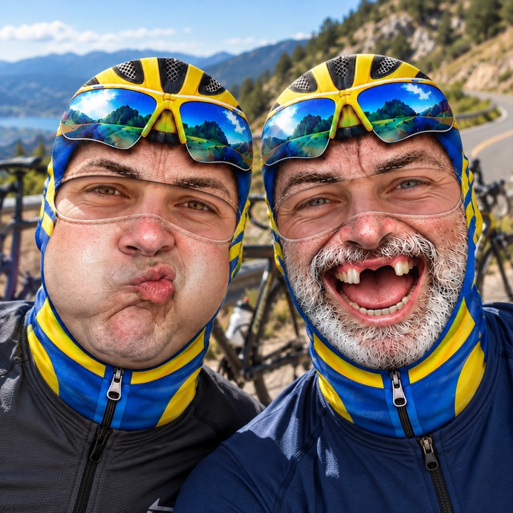 Custom Funny Mountain Biking Face Ski Mask - Personalized Gift for Cyclists