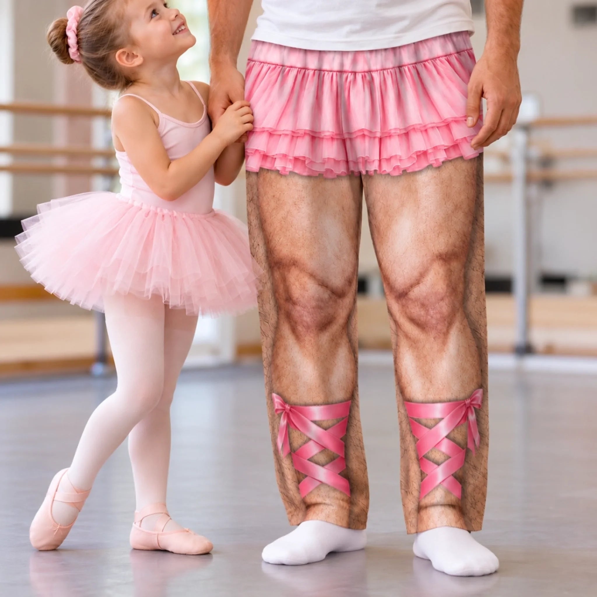 Custom Pink Tutu Ballet Dad Personalized Pajama Pants, Dance Dad Gift for Recitals and Lounging