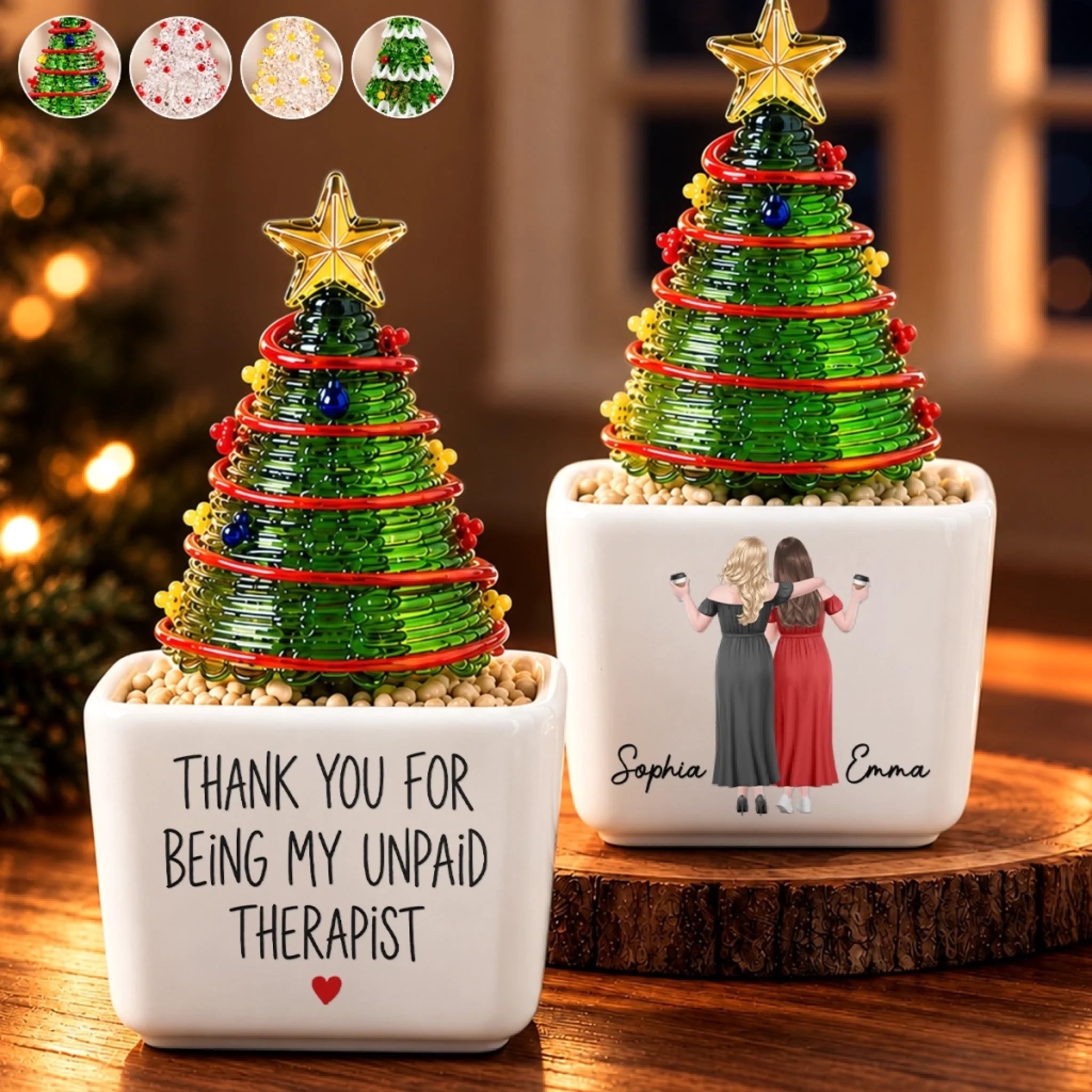 Personalized Glass Everlasting Christmas with Custom Name, Funny Best Friend Holiday Gift