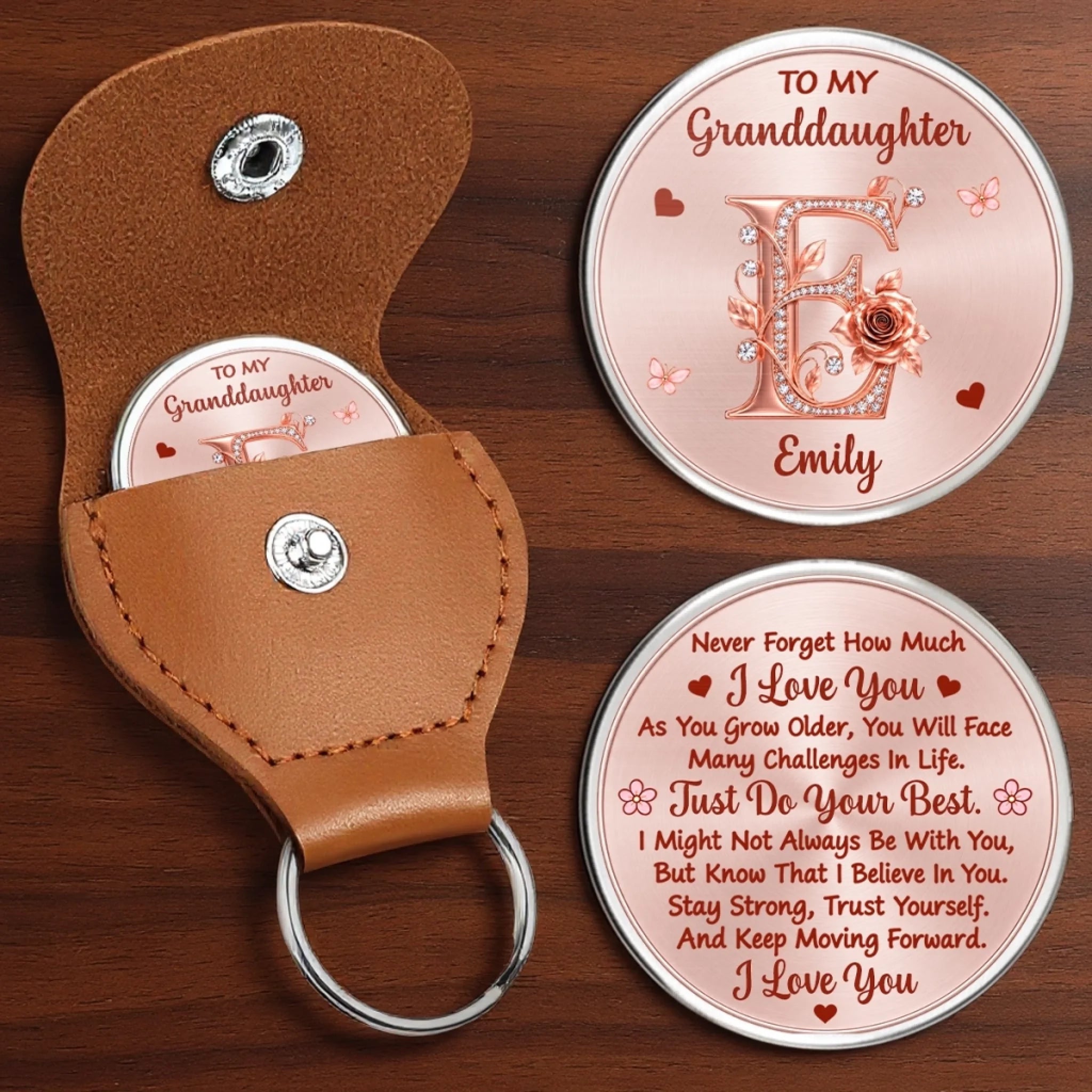 Personalized Never Forget That I Love You Granddaughter Pocket Hug Gift Keepsake