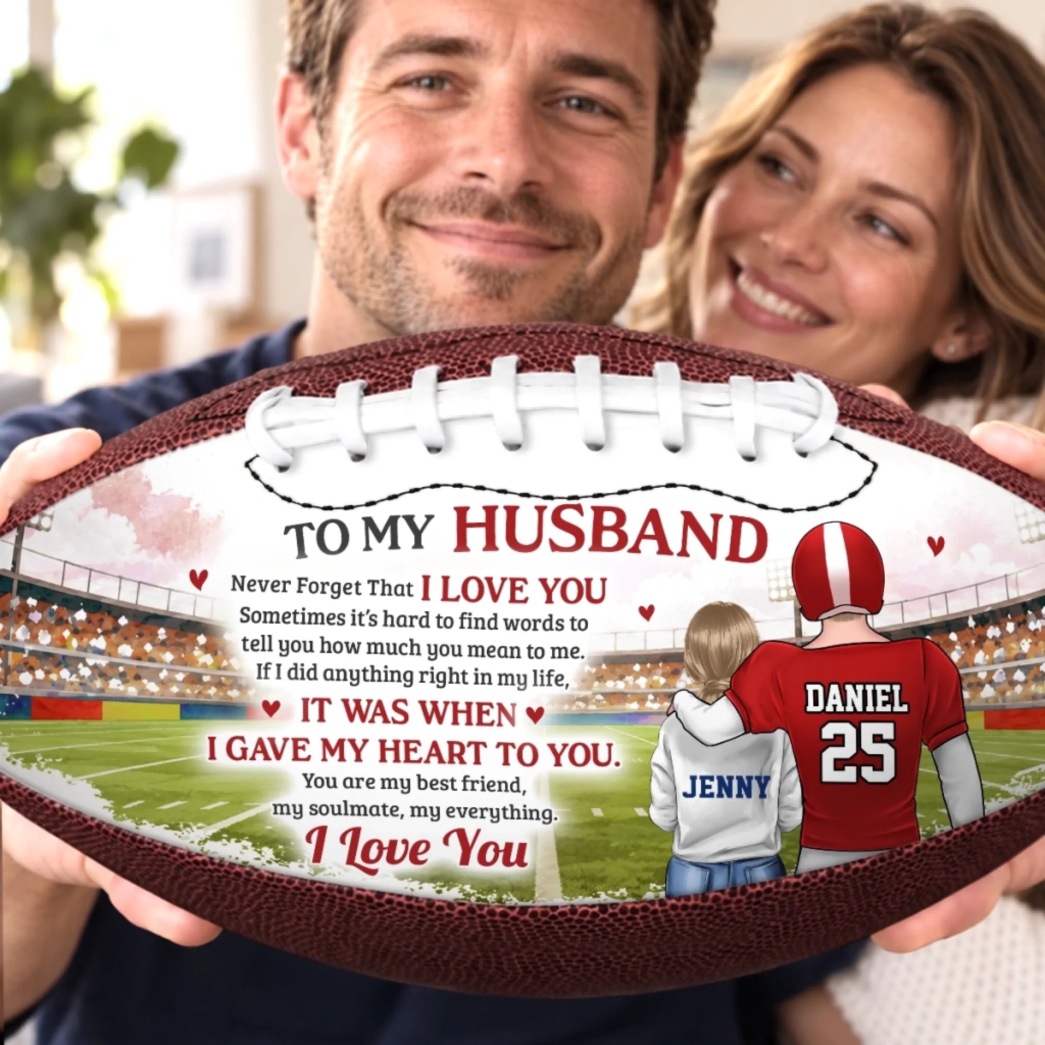 Personalized Leather Football with Custom Name, Custom Football Gift for Him