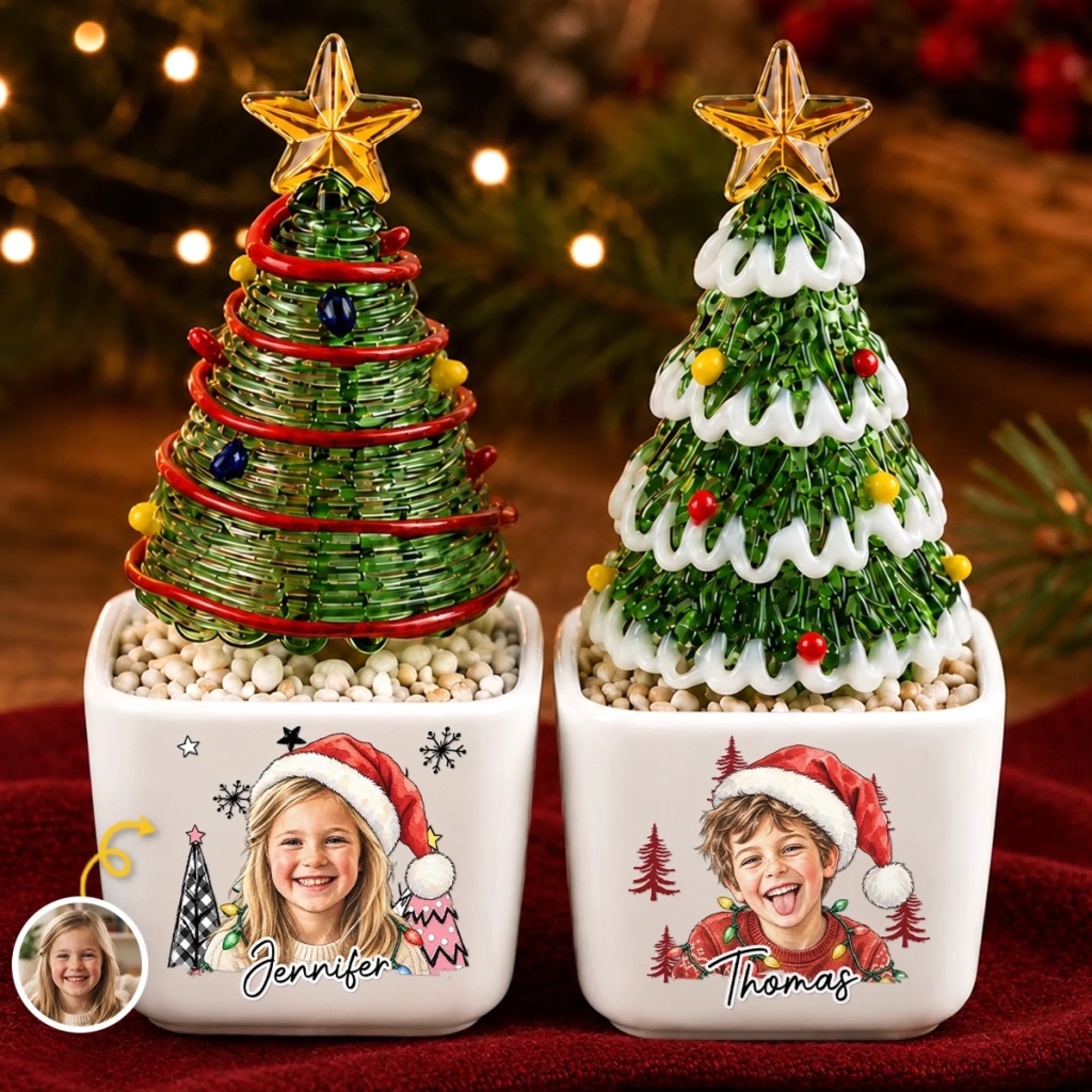 Personalized Glass Christmas Tree Ornament with Custom Photo, Everlasting Holiday Gift for Kids