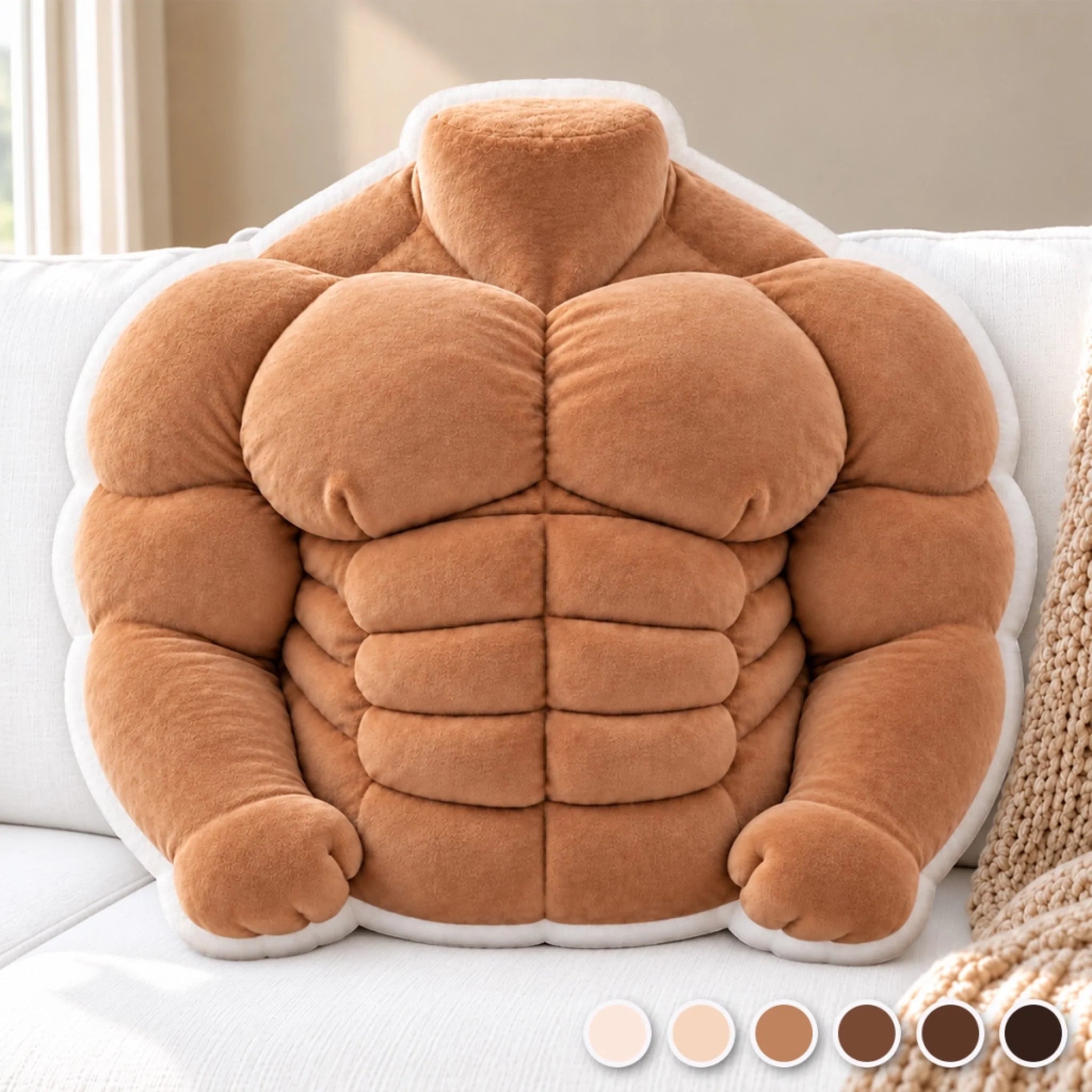Custom Funny Muscular Body Shaped Pillow, Personalized Gift for Him, Boyfriend or Husband