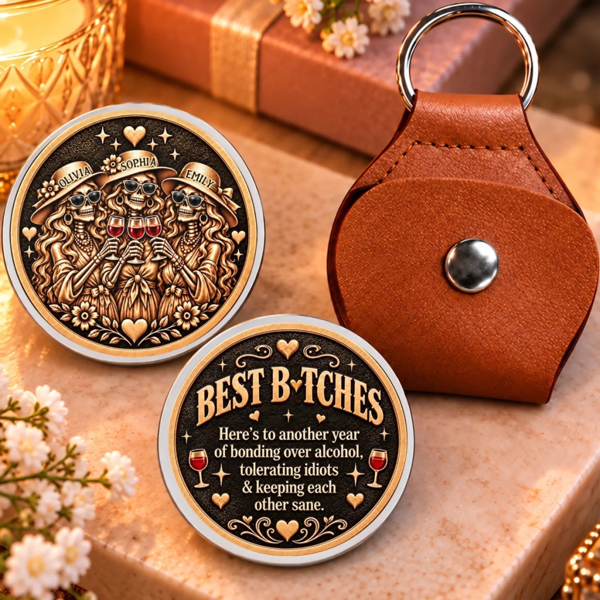 Personalized Pocket Hug Token with Custom Name, Funny Best Friend Gift for Women
