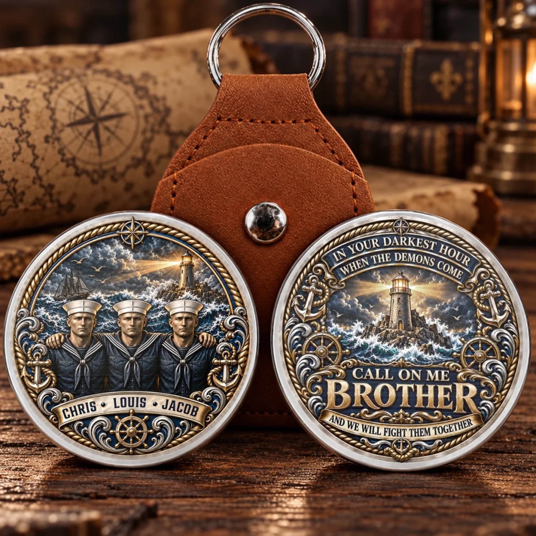 Personalized Pocket Hug Gift for Sailor Brother with Custom Name Keepsake Token