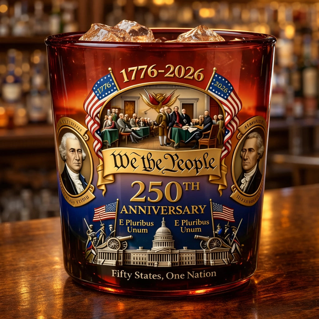 250th Anniversary Whiskey Glass, America 250th Anniversary Gift for Mom, Dad, Brother or Sister