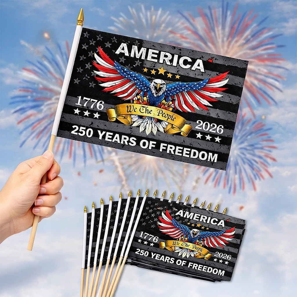 Handheld American Flag 250th Anniversary Gift for Mom Dad Brother Sister Raise The Pride