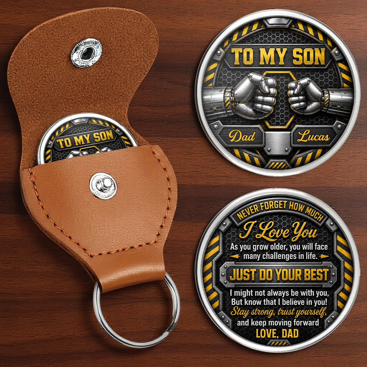 Custom Pocket Hug Personalized Birthday Gift for Son Stay Strong Keep Moving Forward Keepsake