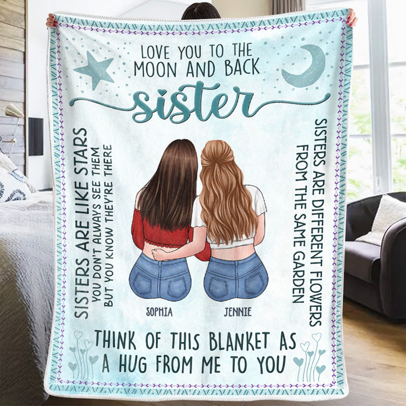 Sisters Are Like Stars Personalized Custom Blanket, Best Friend BFF Sister Gift