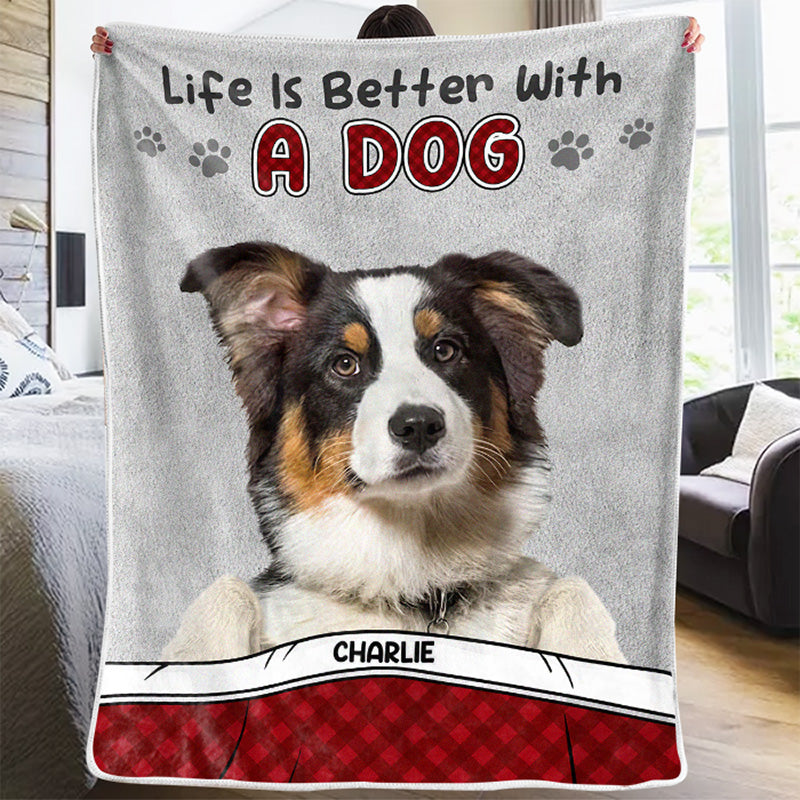 Custom Photo Ask Me About My Dogs and Cats Personalized Baby Blanket Gift for Pet Owners