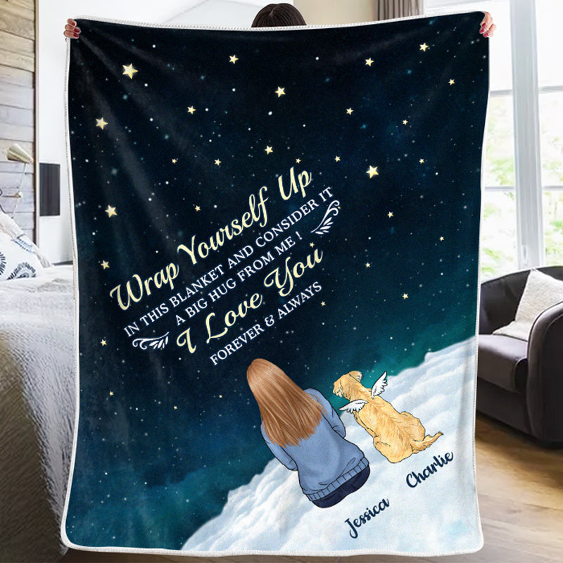 I Miss You More Each Day Personalized Memorial Pet Blanket, Custom Sympathy Christmas Gift for Pet Lovers