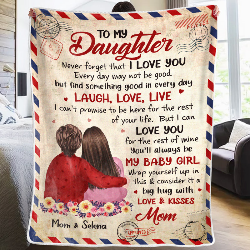 My Precious Daughter Personalized Family Blanket, Birthday Gift from Mom or Grandma