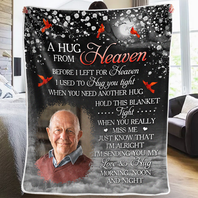 Personalized Memorial Photo Blanket When You Really Miss Me, Custom Sympathy Gift for Family
